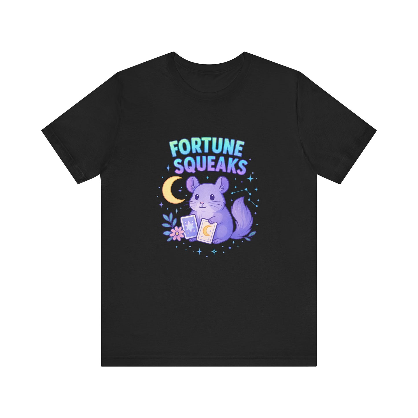 Cute Tarot Chinchilla Shirt - Fortune Squeaks, Card T-Shirt Astrology, Moon Star Tee, Mystical Animal Lovers, Graphic Witchy Aesthetic Gift
