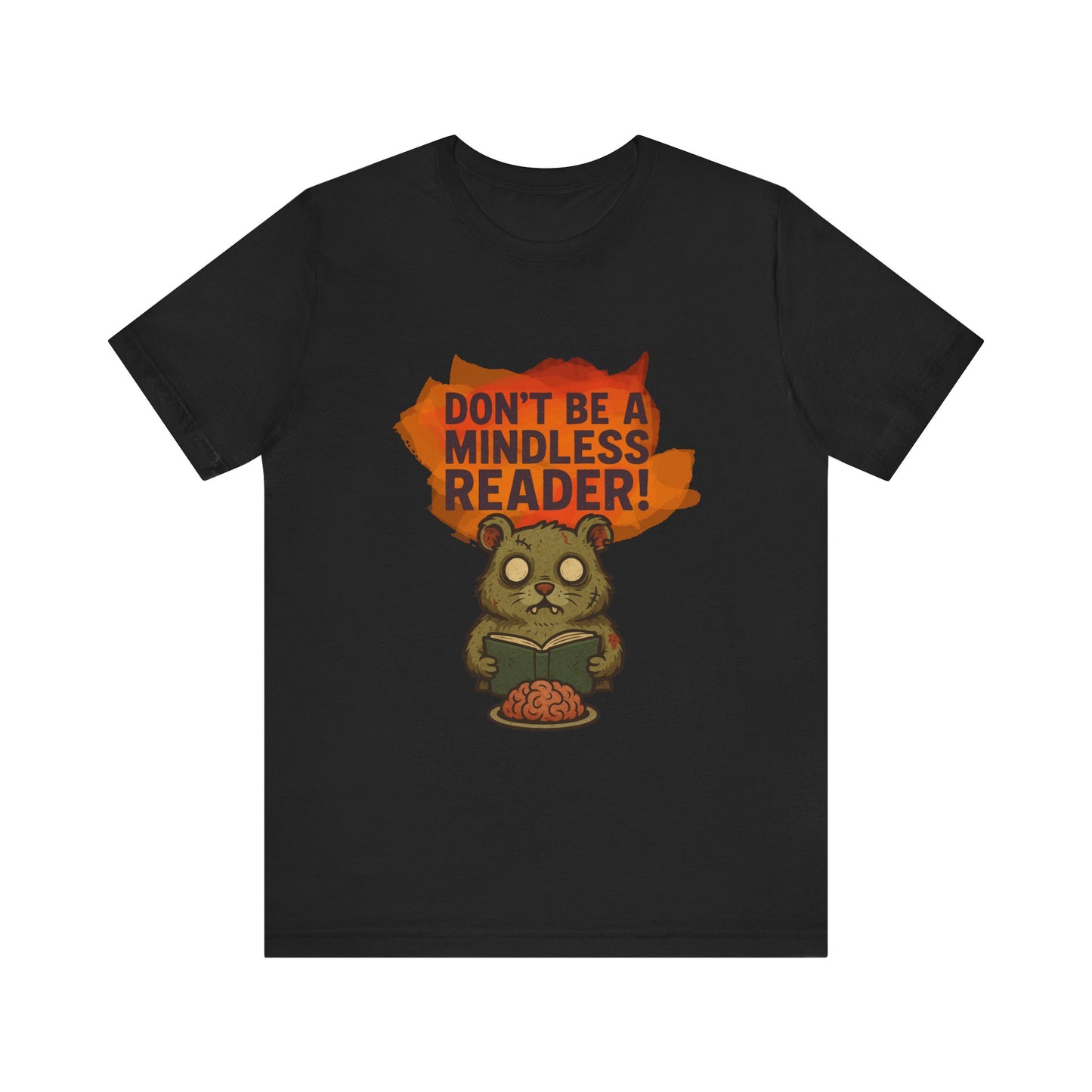 Zombie Hamster Halloween T Shirt - Funny Book Lover Graphic Tee, Spooky Reading Top, Creepy Cute Horror Humor Gift for Readers