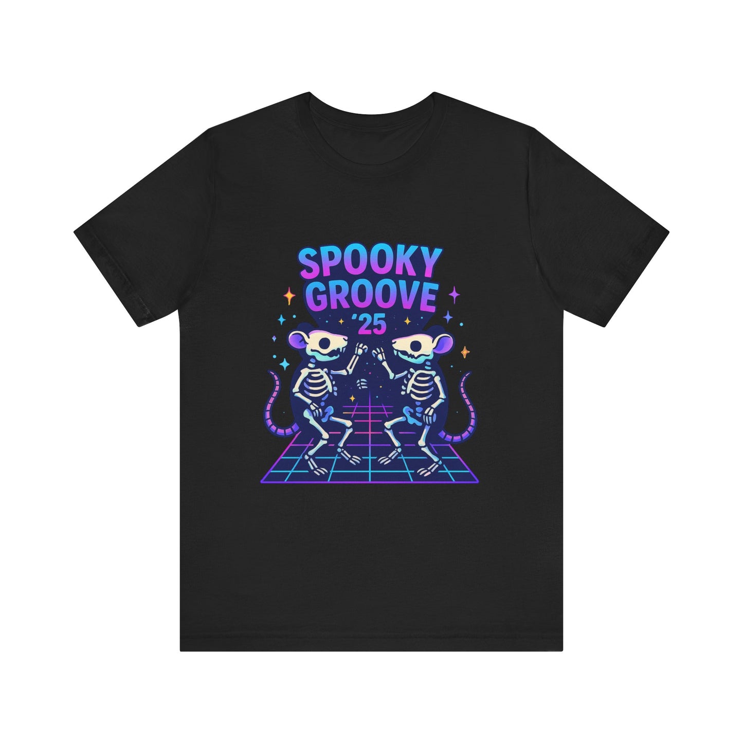 Retro Skeleton Mice Shirt - Neon Halloween Dance Party T-Shirt, Spooky Vaporwave Graphic Tee, Creepy Cute 80s Aesthetic Top, Dance PartyTtee