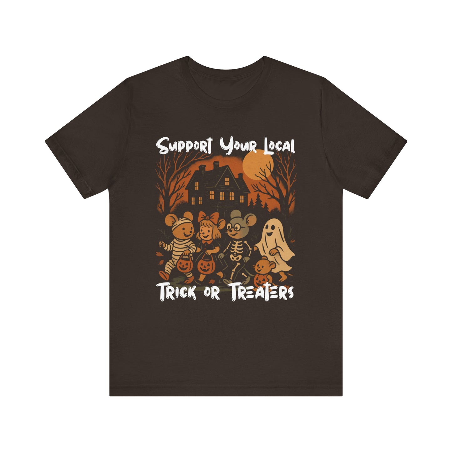 Support Your Local Trick or Treaters T Shirt - Vintage Halloween Graphic Tee, Spooky Retro, Fall Aesthetic, Haunted House Apparel