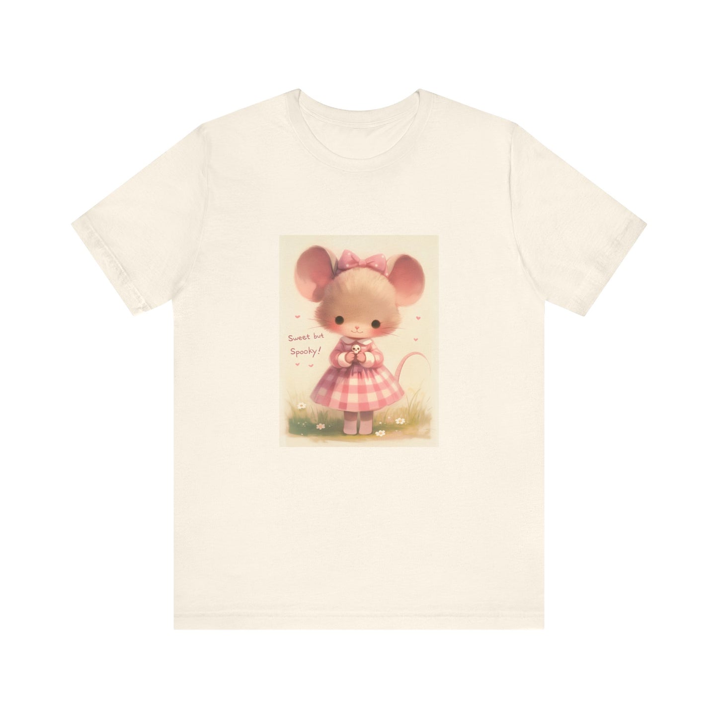 Cute Mouse Pastel Gothic T-Shirt - Sweet but Spooky Shirt, Kawaii Creepy Cute Tee, Soft Spooky Aesthetic Top, Pink Halloween Graphic Gift