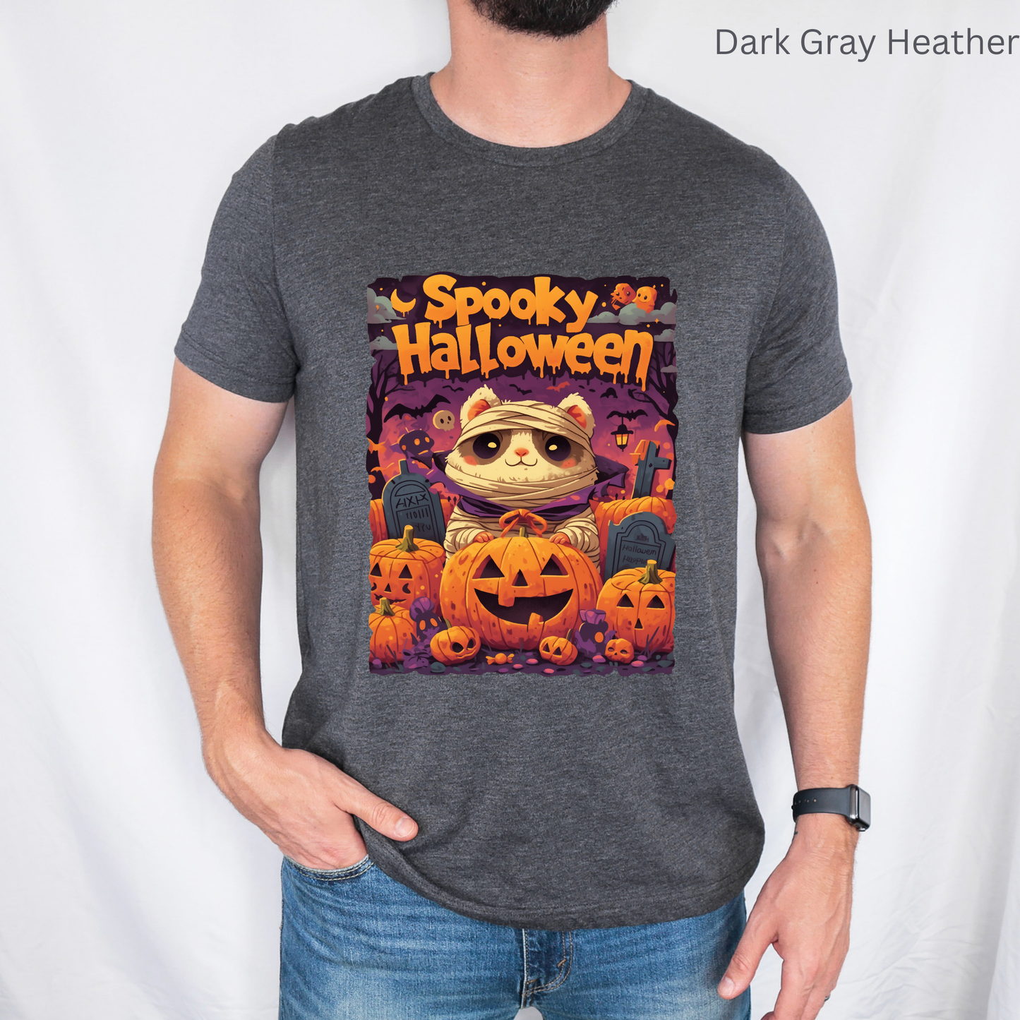 Spooky Graveyard Funny Unisex t Shirt, Halloween Hamster Tee, Bandaged Funny Top, Scary Animal Tshirt, Creepy Pet Apparel