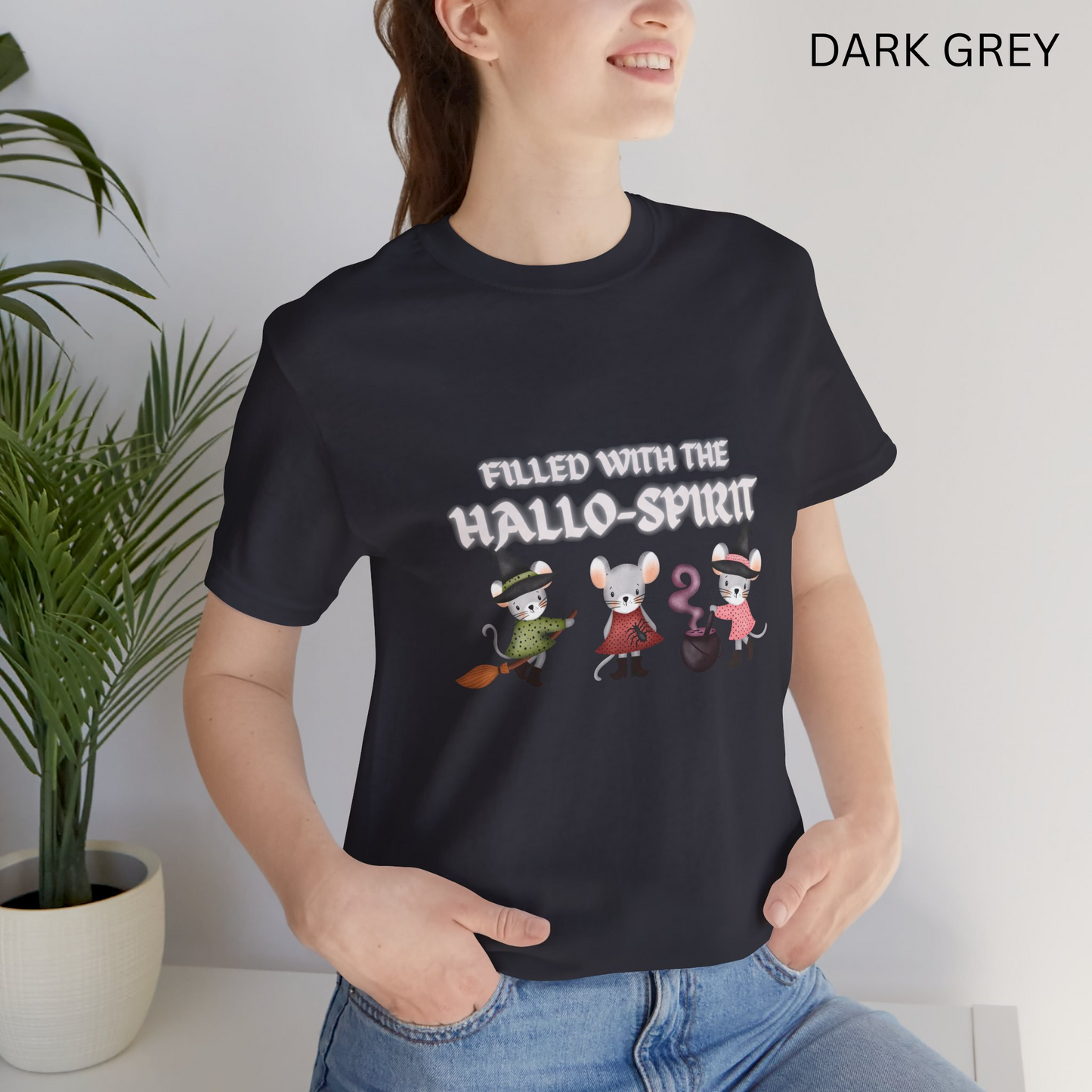 Cute Witch Mice Halloween Shirt - Filled with the Hallo Spirit T-Shirt, Spooky Season Tee, Funny Animal Lovers, Cute Gift, witchy girls