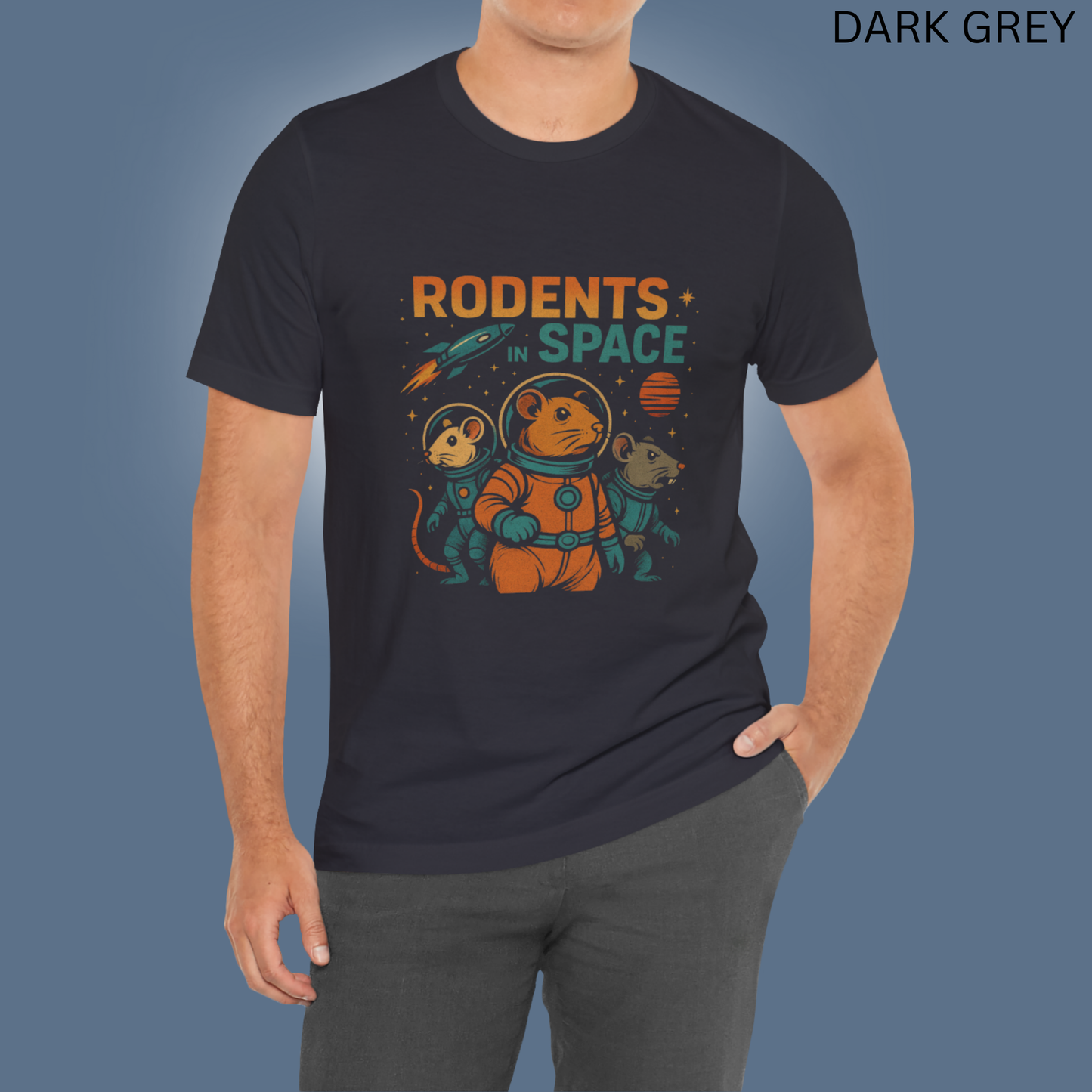 Rodents in Space T-Shirt - Funny Retro Sci-Fi Graphic Tee with Astronaut Mice Rats for Rodent Lovers, Nerdy Gifts & Fans