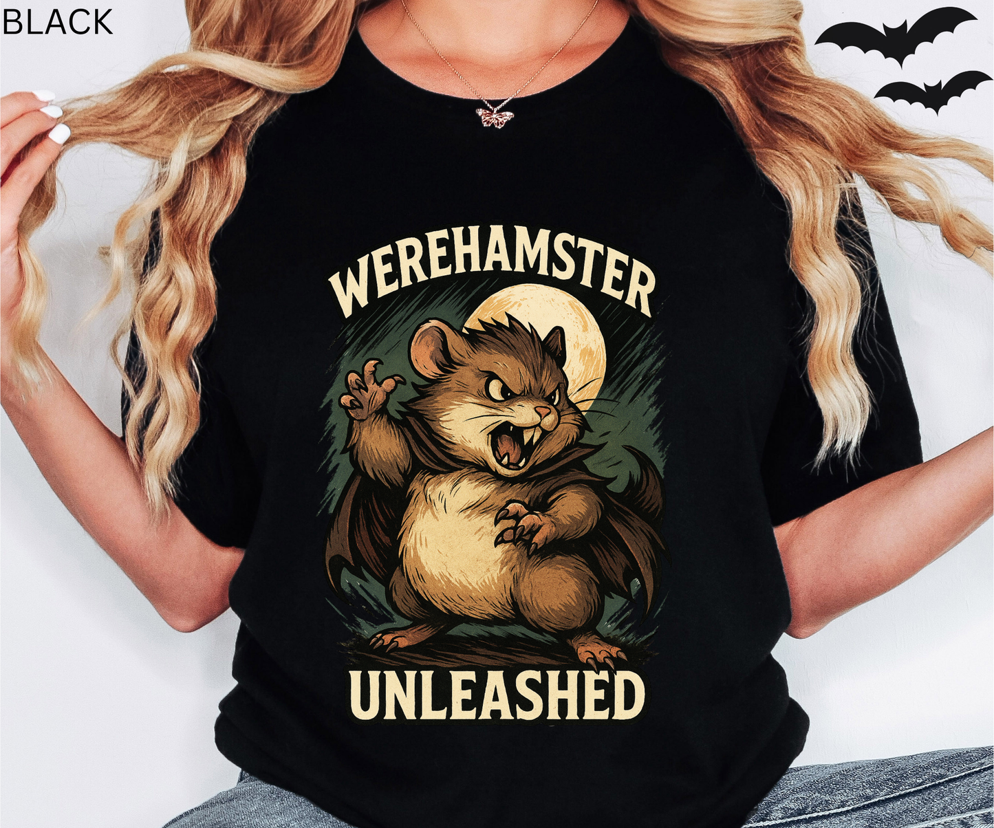 Werehamster Unleashed unisex T-Shirt, Hamster owners, Gift for Animal Lovers, Funny Tee, Retro Horror, Classic Halloween, book lover gift