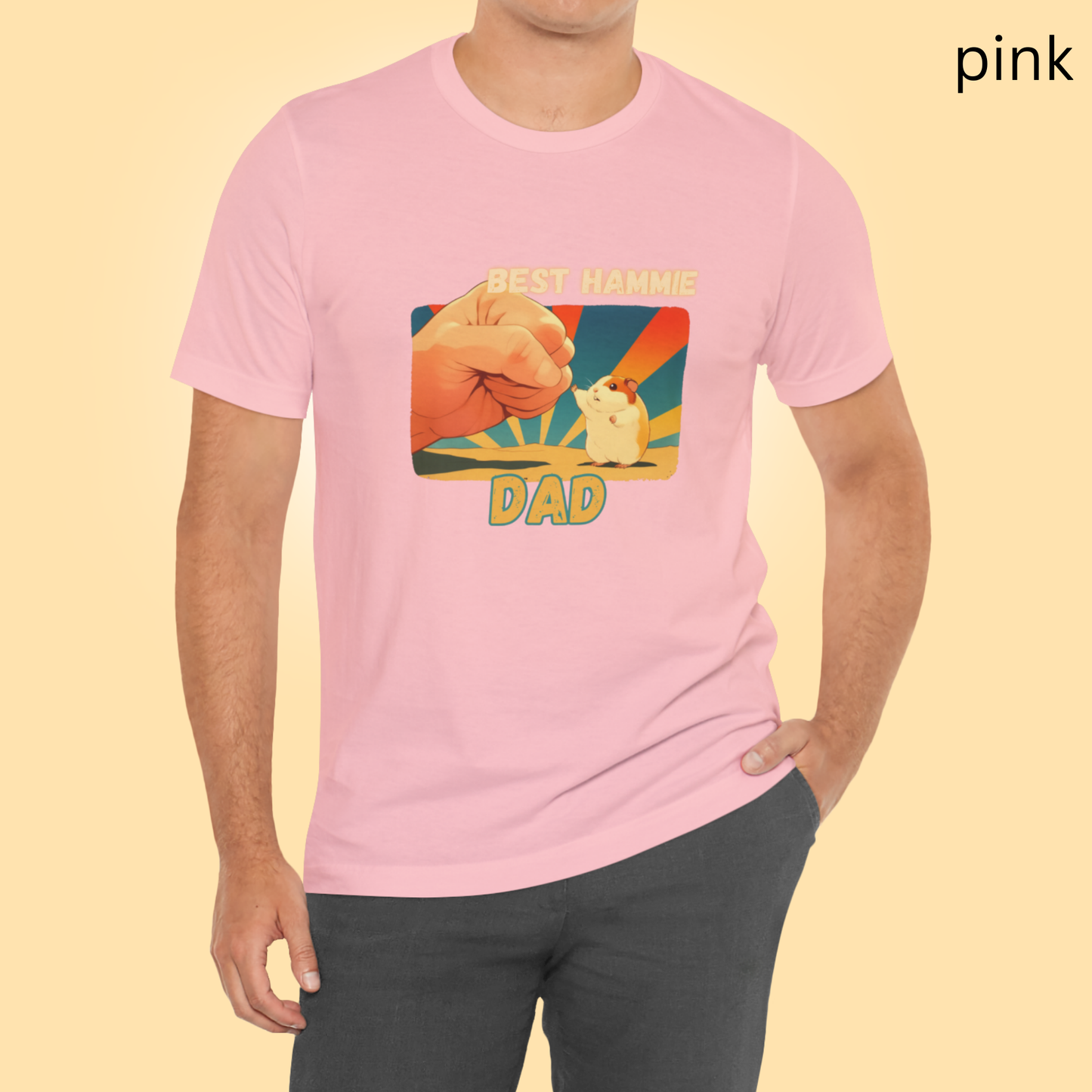 Best Hammie Dad T Shirt - Cute Hamster Pet Lover Graphic Tee, Funny Gift for Hamster Owners and Rodent Dads, Quirky Geek Gift
