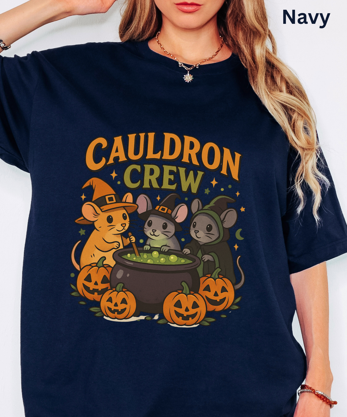 Cute Witch Mice - Halloween Shirt, Cauldron Crew, Pumpkin Fall, Spooky Graphic Tee, Cute Rodents gift for Animal Lovers