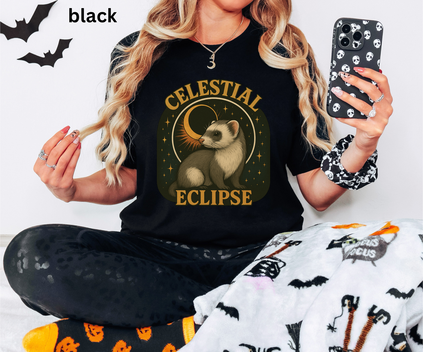 Celestial Eclipse Ferret - Mystical Animal T Shirt
