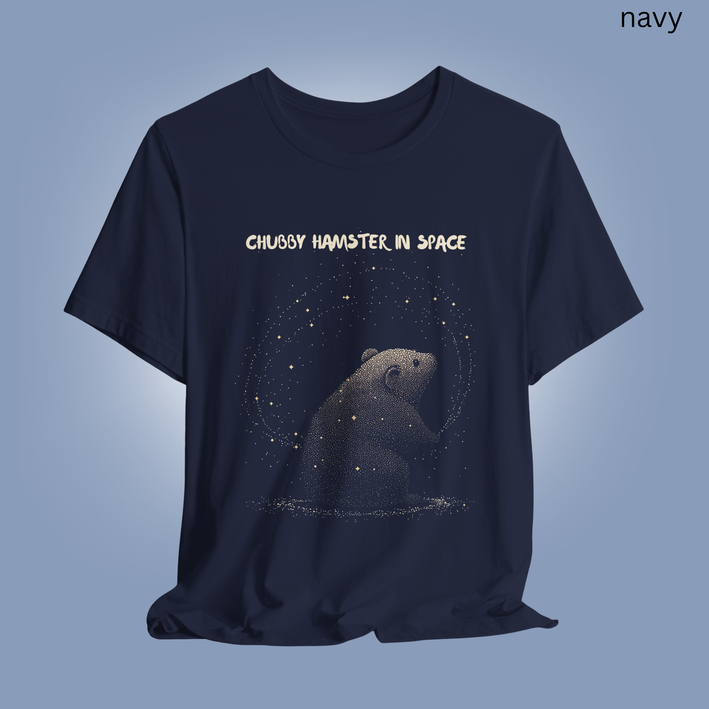 Starry Space T-Shirt - Hamster in Galaxy, Cute Space Shirt for Stargazers, Celestial Animal Graphic, Cosmic Rodent, Gift for Space Lovers