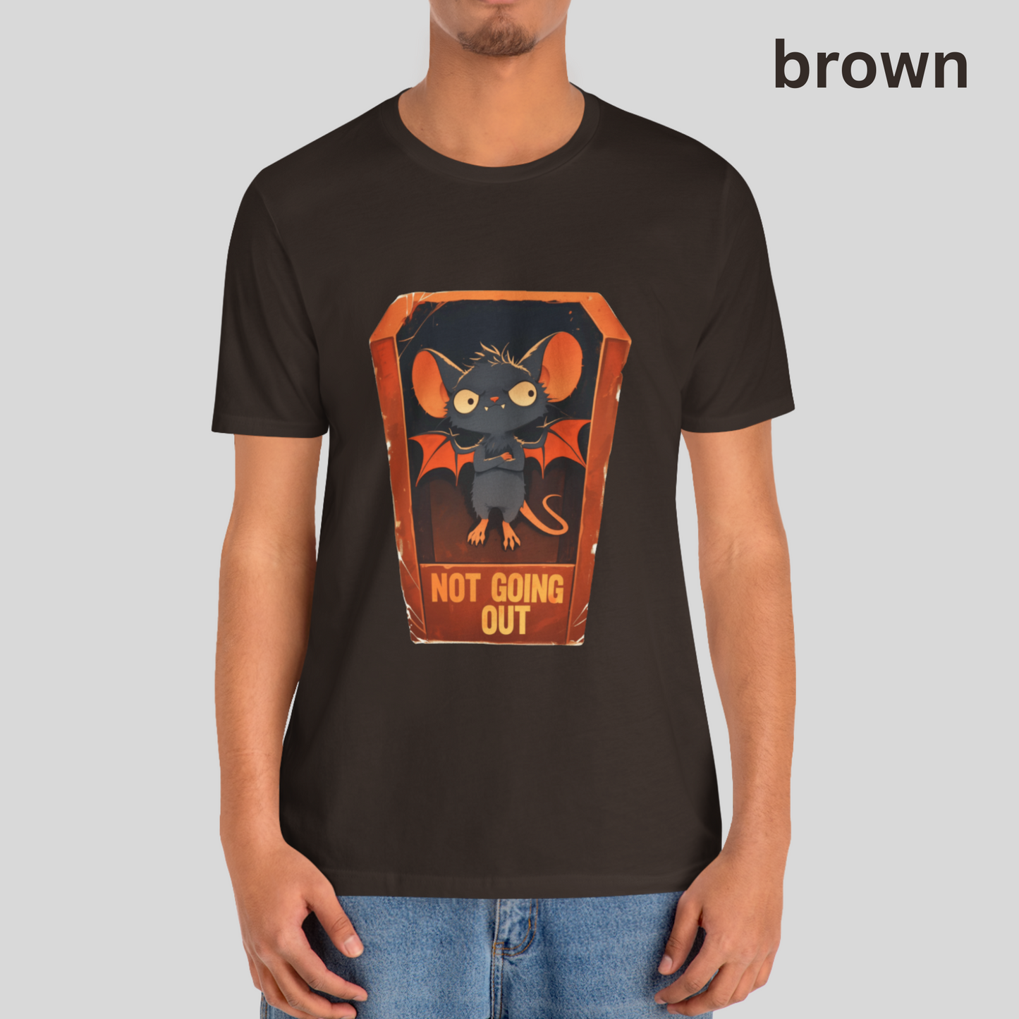 Not going out - Rat Coffin Funny Tee, Gift for introverts, Halloween Graphic Shirt, Unisex Jersey Top, Vampire esthetic, Alternative Apparel