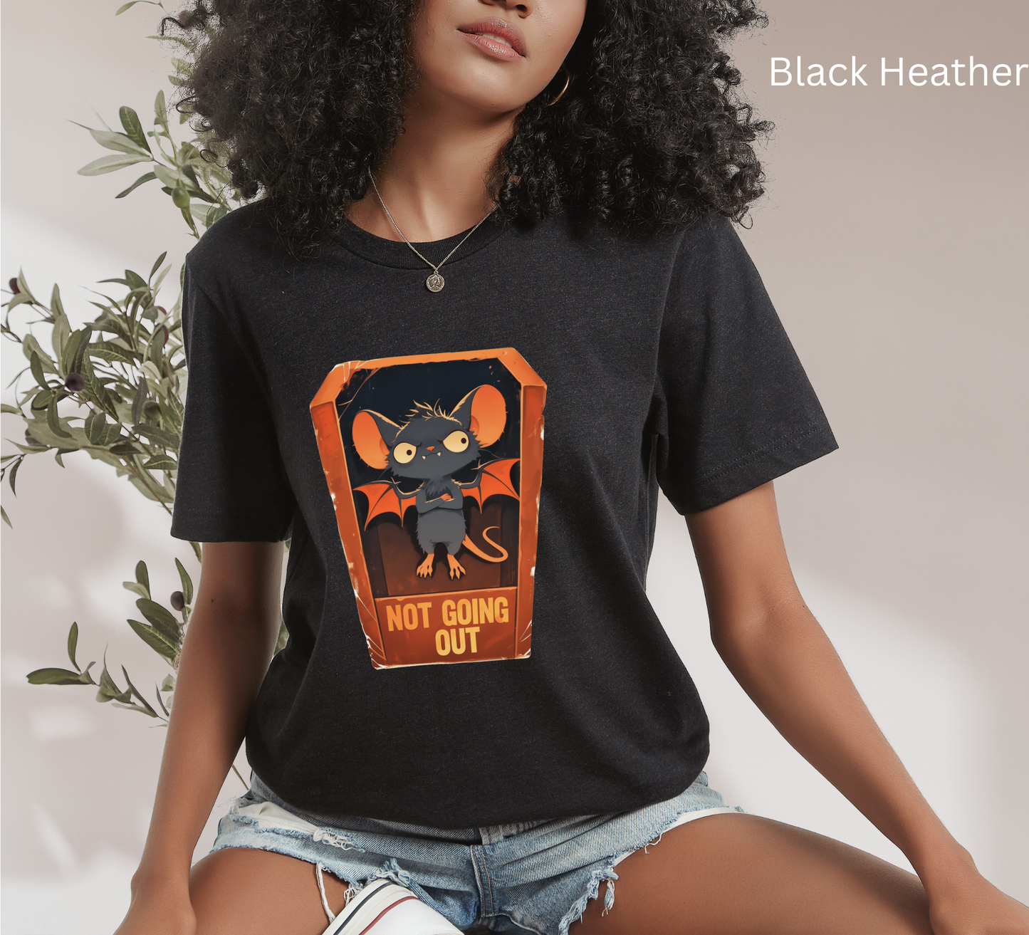 Not going out - Rat Coffin Funny Tee, Gift for introverts, Halloween Graphic Shirt, Unisex Jersey Top, Vampire esthetic, Alternative Apparel