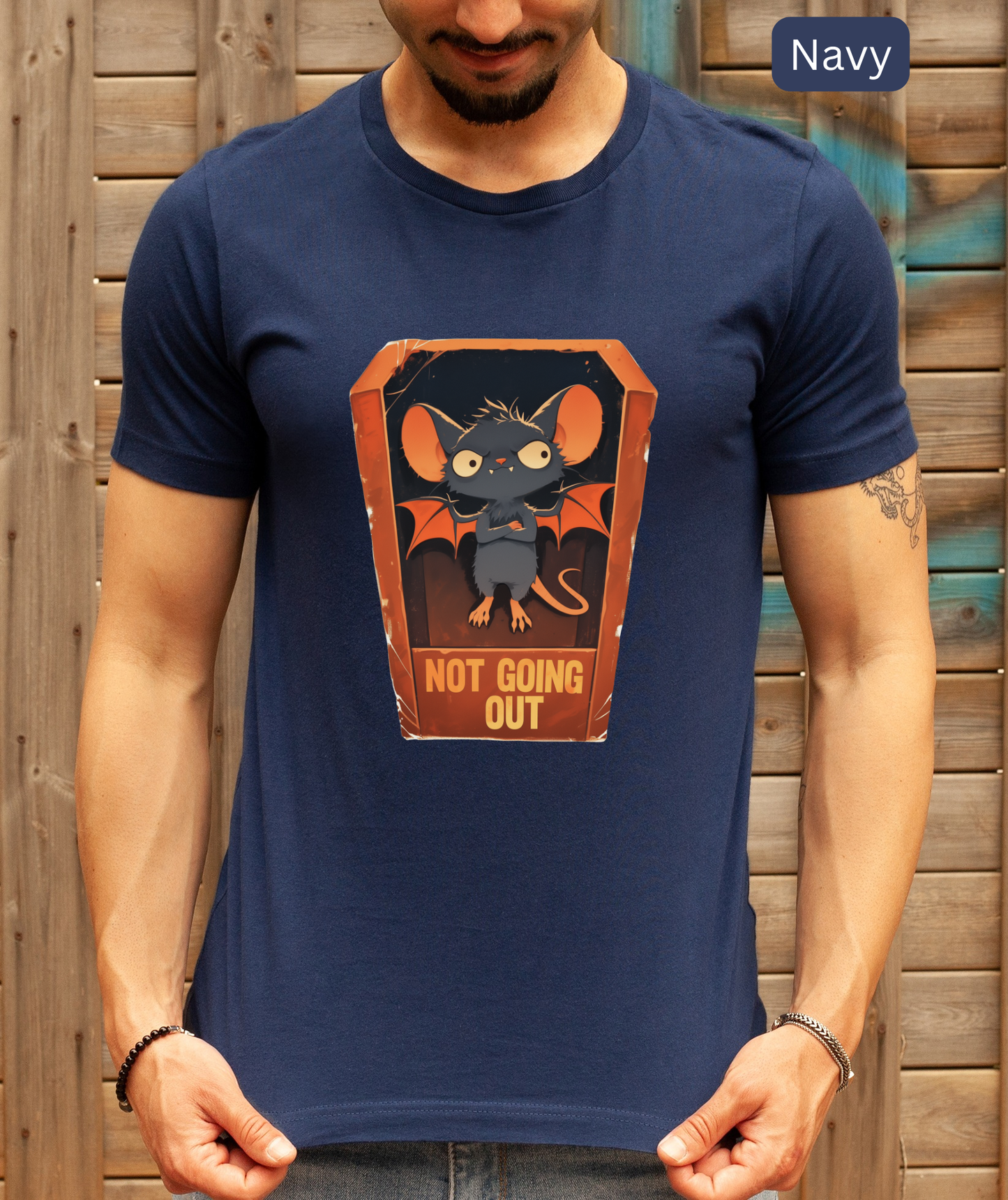 Not going out - Rat Coffin Funny Tee, Gift for introverts, Halloween Graphic Shirt, Unisex Jersey Top, Vampire esthetic, Alternative Apparel