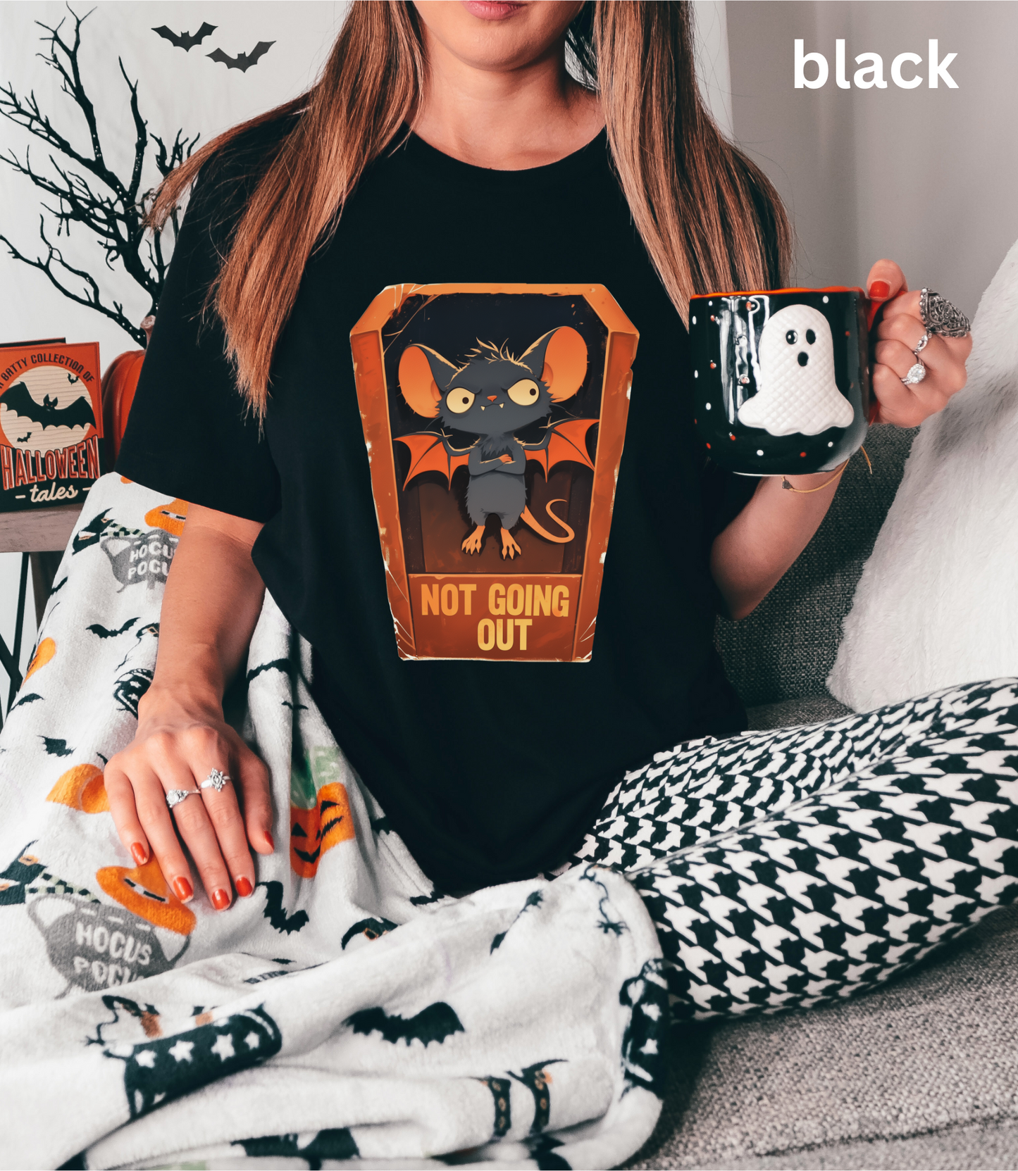 Not going out - Rat Coffin Funny Tee, Gift for introverts, Halloween Graphic Shirt, Unisex Jersey Top, Vampire esthetic, Alternative Apparel