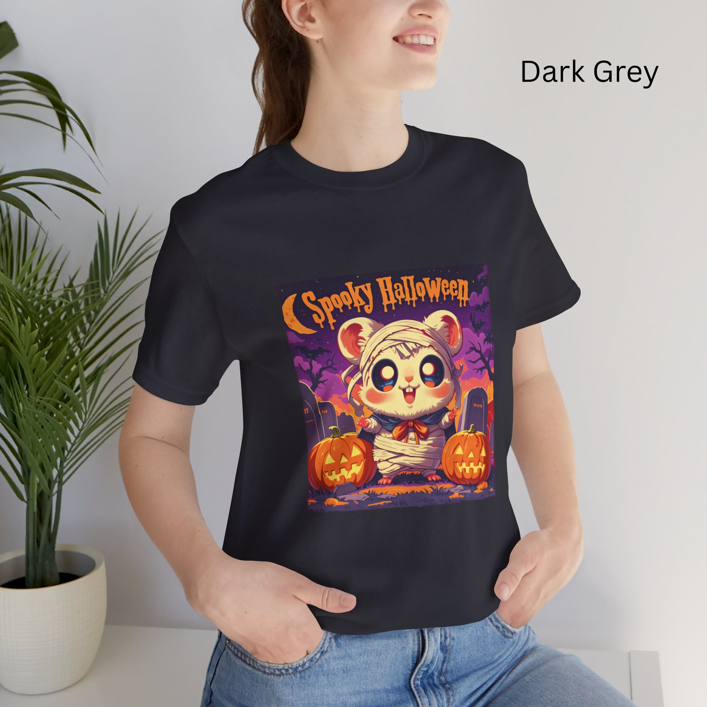 Cute Mummy Hamster Shirt - Spooky Halloween T-Shirt, Kawaii Pet Lover Tee, Pumpkin Graveyard Costume Top, Creepy Cute, Dark Whimsical