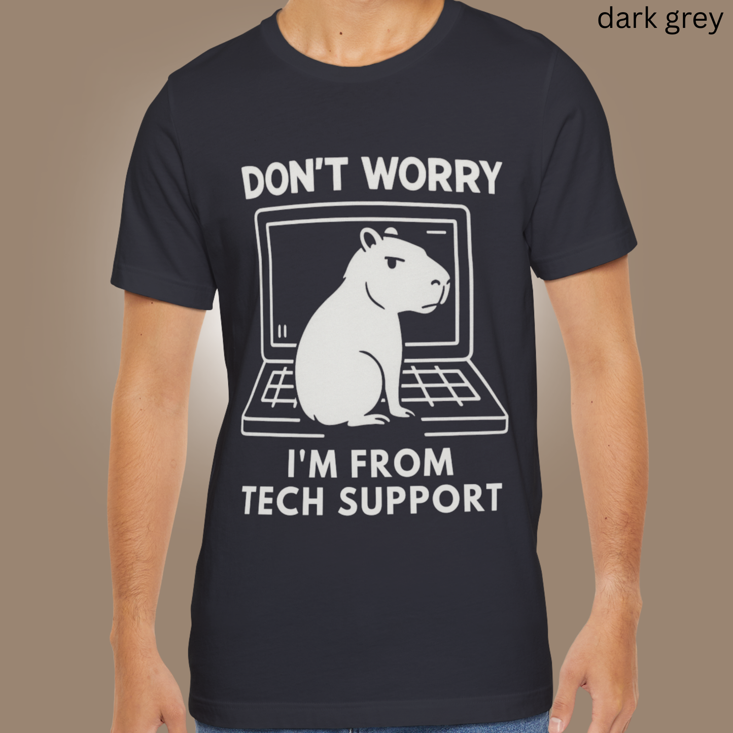 Capybara Tech Support T Shirt - Geek Gift, Funny Computer Nerd Graphic Tee, for IT Workers, Programmer Humor, Animal Shirt