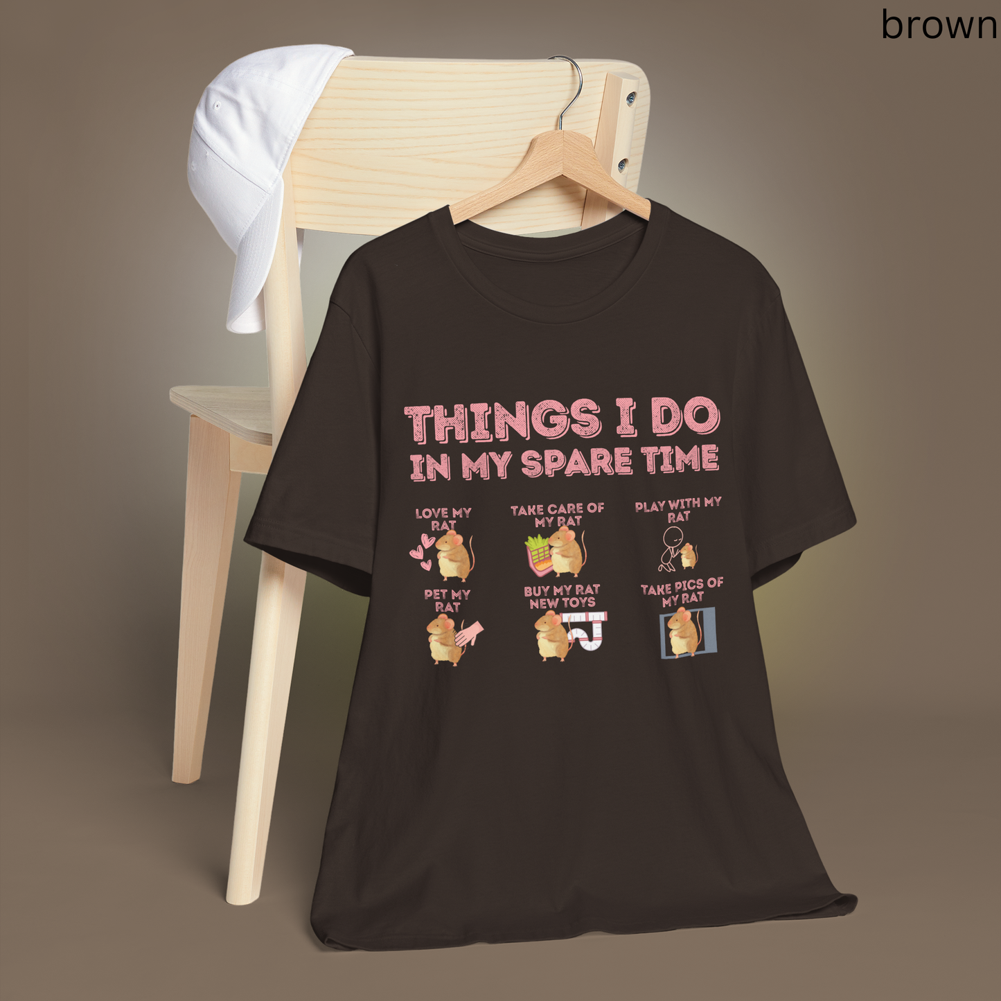 Pet Rat T-Shirt - Things I Do in My Spare Time, Graphic Tee Rat Owner Shirt, for Rodent Lovers, Rat Moms & Rat Dads