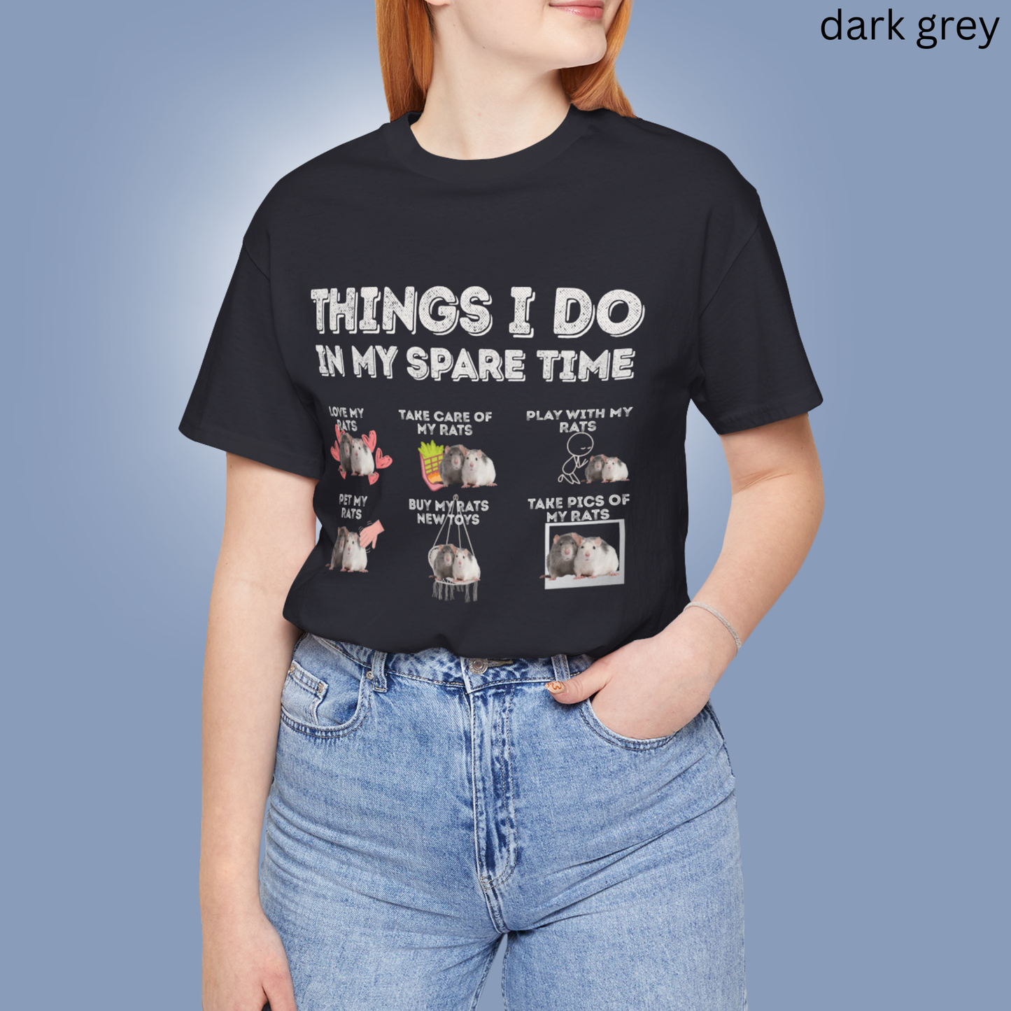 Rat Lover T-Shirt | Things - Do in My Spare Time Graphic Tee, Cute Pet Rat Owner Shirt, for Rodent Lovers & Animal Gift Idea