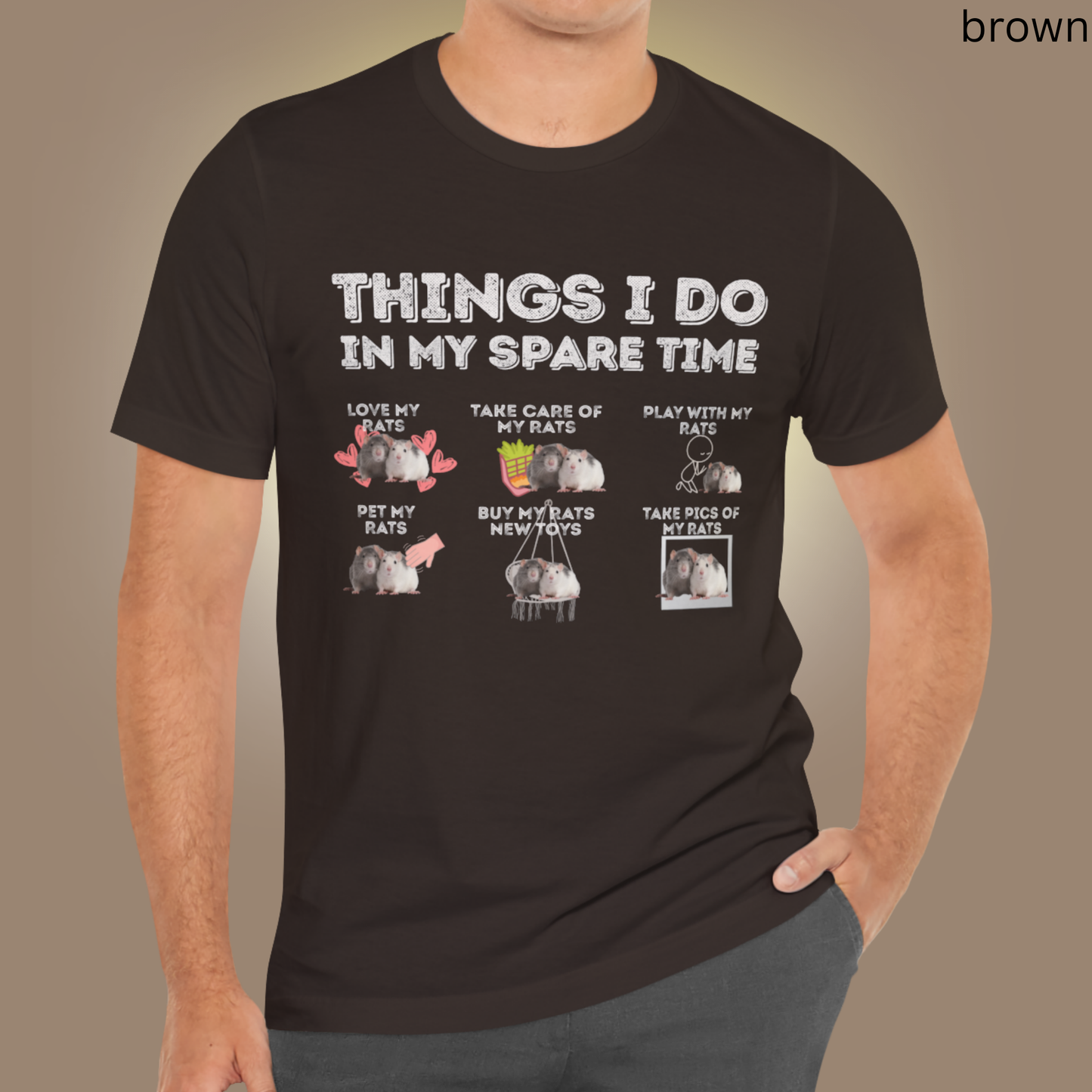 Rat Lover T-Shirt | Things - Do in My Spare Time Graphic Tee, Cute Pet Rat Owner Shirt, for Rodent Lovers & Animal Gift Idea