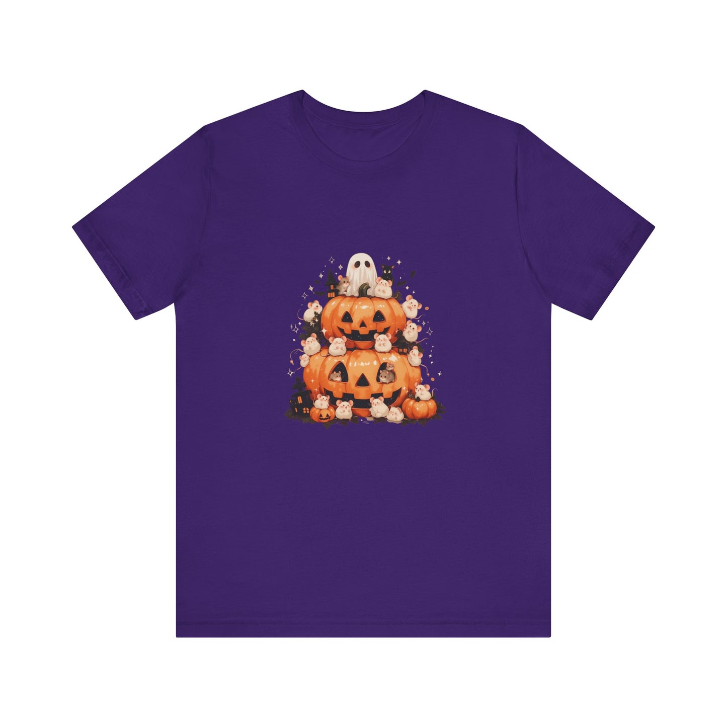 Cute Mice Pumpkin Halloween T Shirt - Funny Ghost and Jack O Lantern Graphic Tee, Spooky Animal Lover Fall Outfit Gift