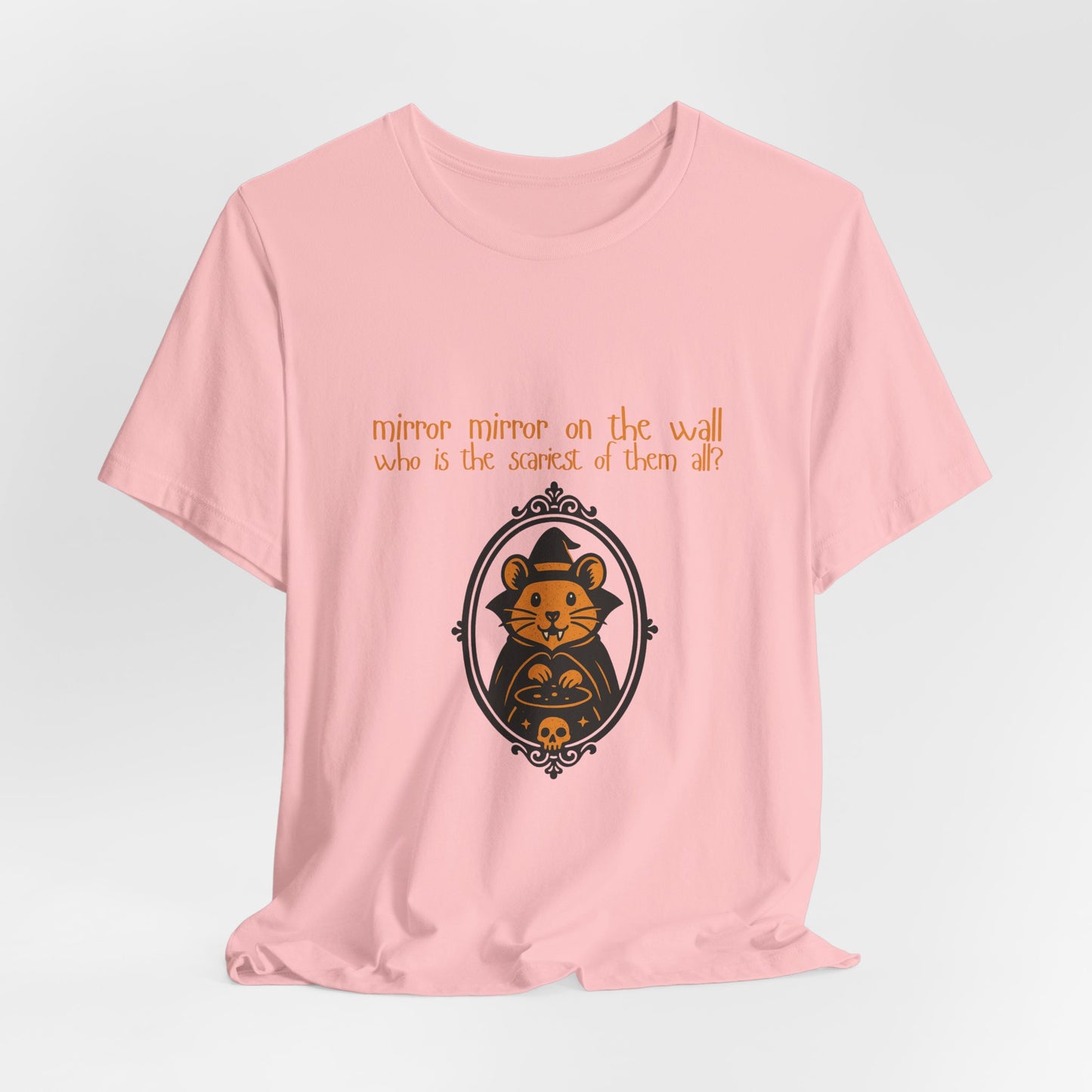 Funny Hamster Halloween T Shirt - Mirror Mirror Fairy Tale Parody Tee, Spooky Cute Witch Graphic Top, Animal Lover Fall Gift