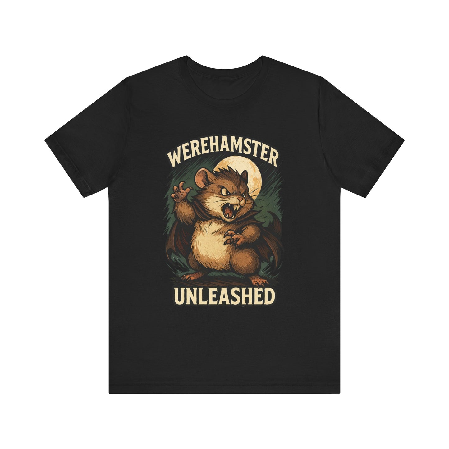 Werehamster Unleashed unisex T-Shirt, Hamster owners, Gift for Animal Lovers, Funny Tee, Retro Horror, Classic Halloween, book lover gift