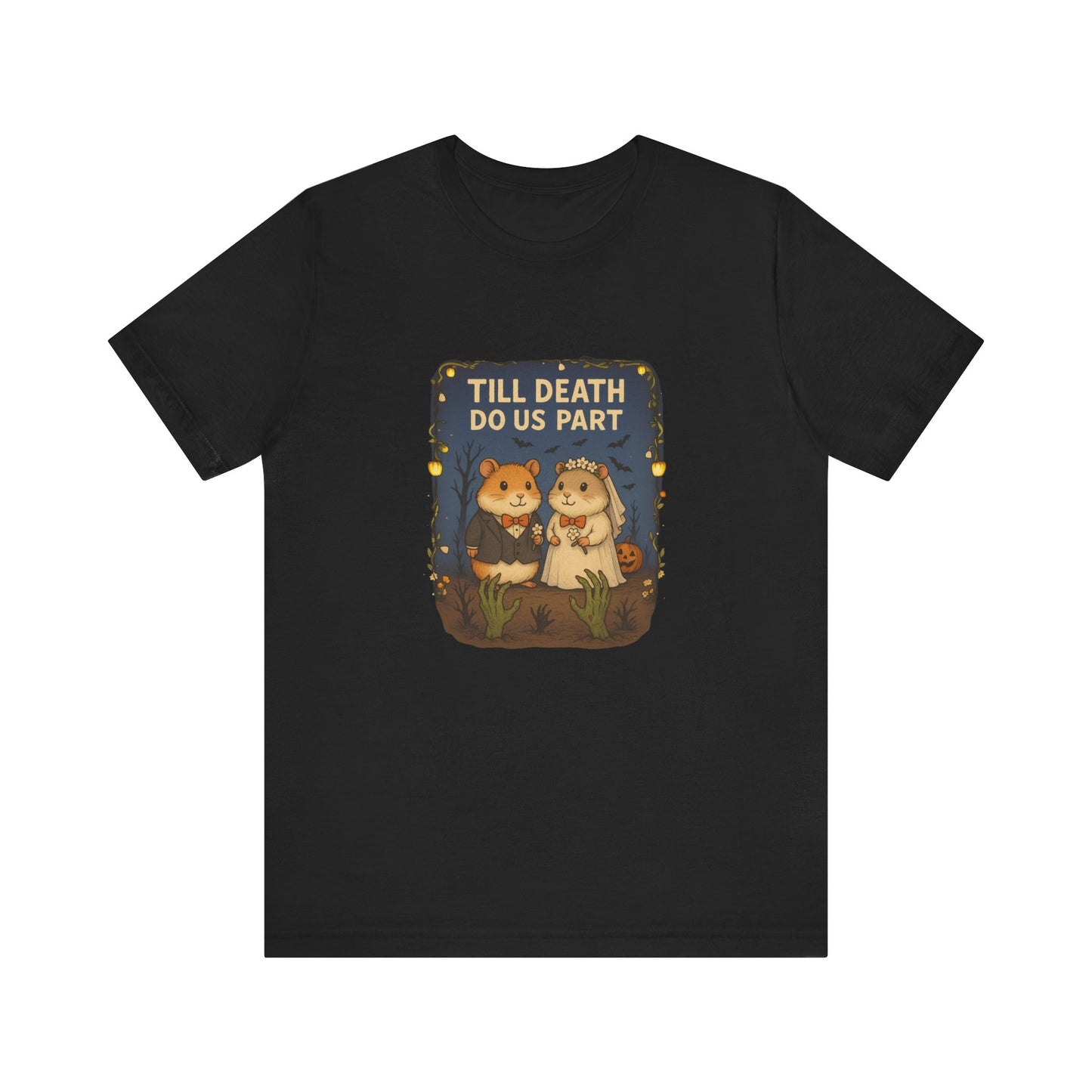 Halloween Hamster Couple T-Shirt - Till Death Do Us Part, Rodent Wedding Shirt, Gothic Anniversary, Spooky Cute Gift Tee