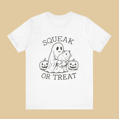 Squeak or Treat - Creepy Cute Halloween Ghost Guinea Pig Black illustration