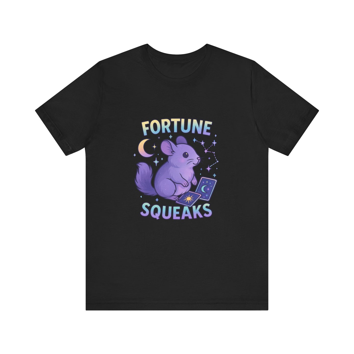 Tarot Chinchilla Shirt - Fortune Squeaks, Astrology Constellation Tee, Witchy Graphic Top, Mystical Moon Stars, Gift for Animal Lovers