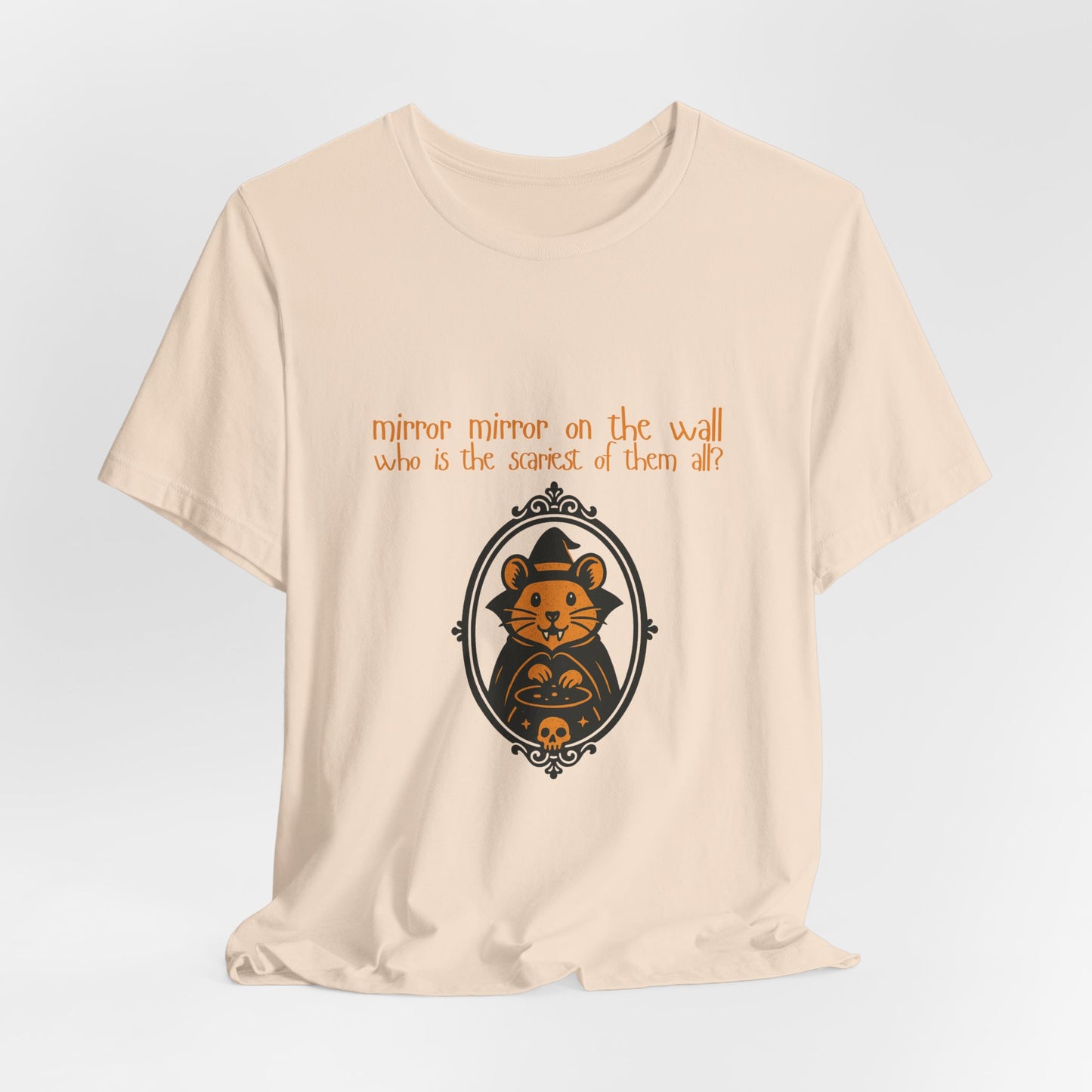 Funny Hamster Halloween T Shirt - Mirror Mirror Fairy Tale Parody Tee, Spooky Cute Witch Graphic Top, Animal Lover Fall Gift