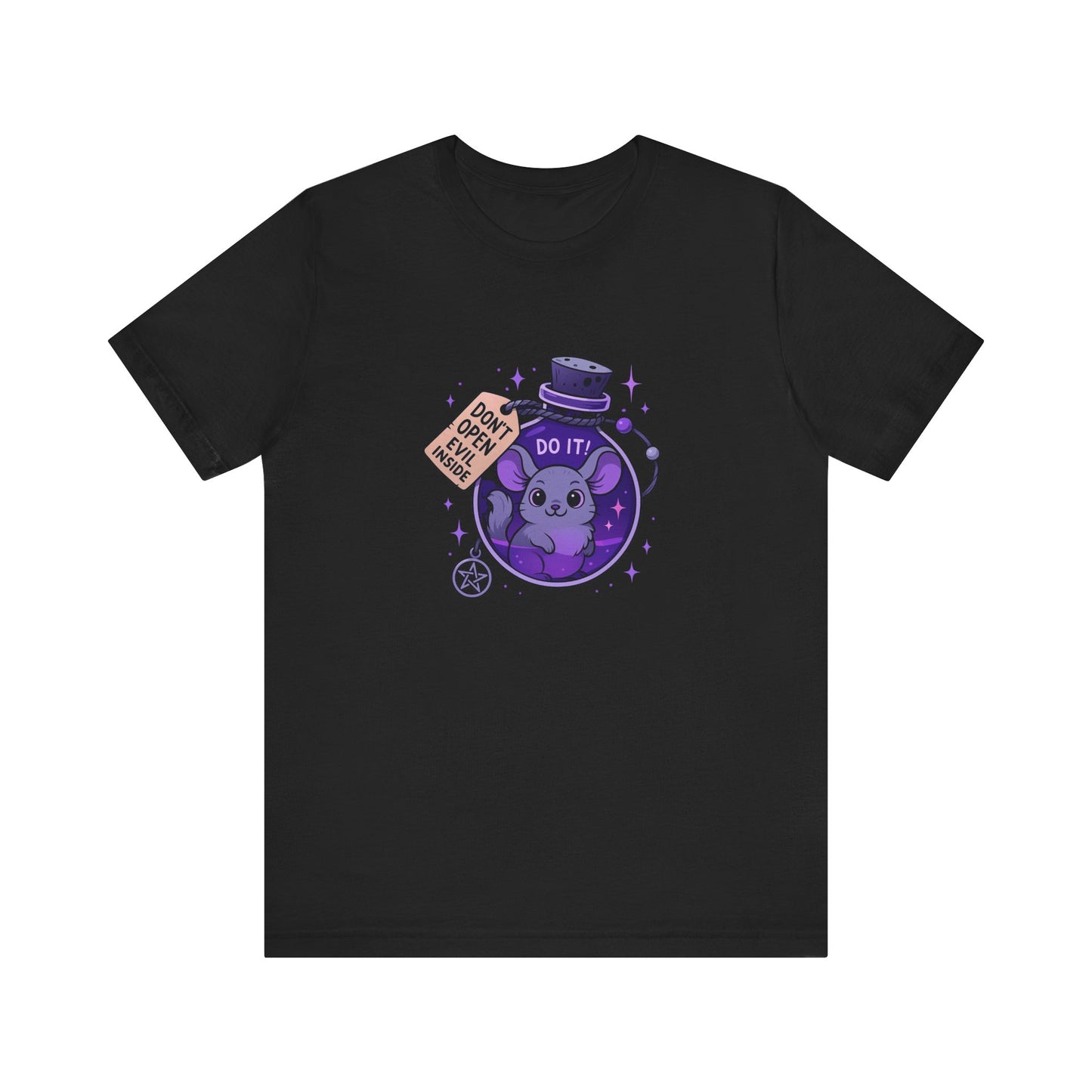 Cute Witchy Halloween T Shirt - Kawaii Chinchilla Potion Bottle Graphic Tee, Spooky Pastel Goth Top, Funny Occult Animal Lover Gift