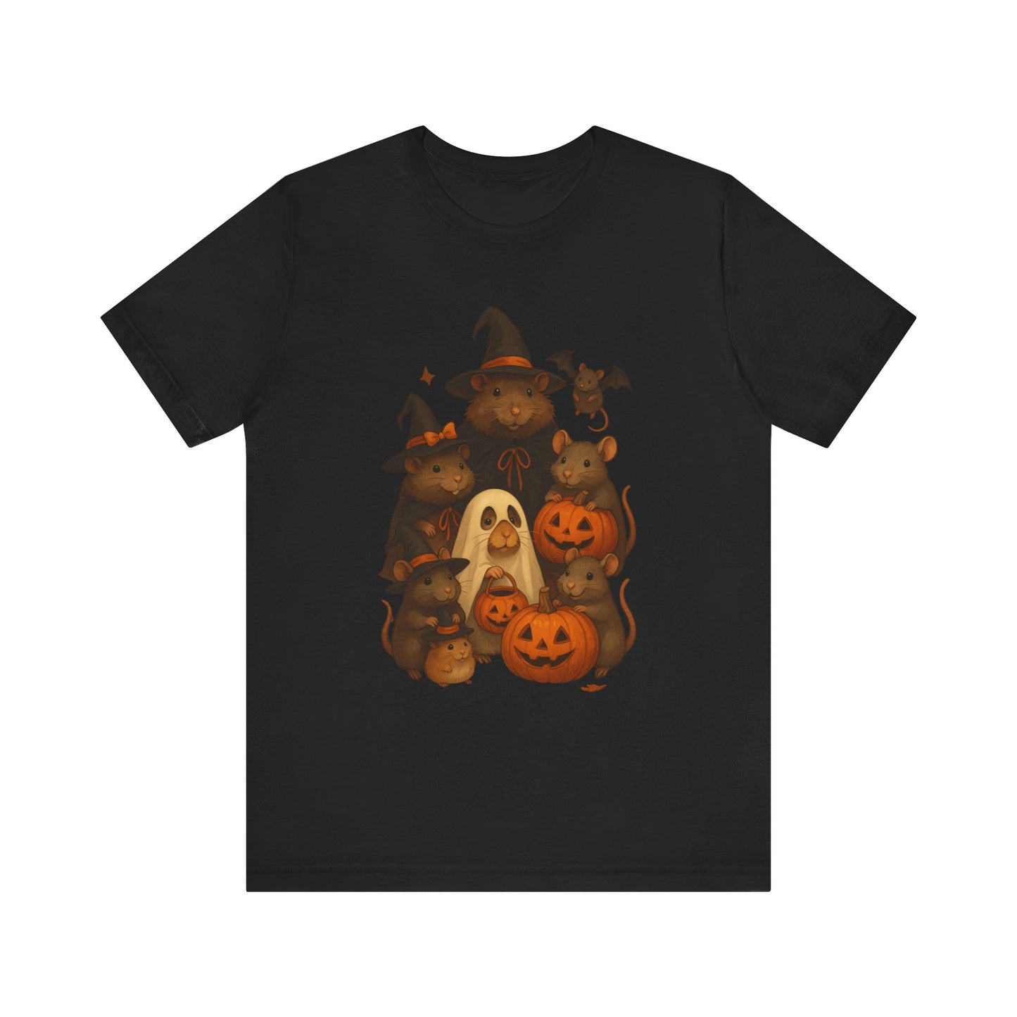 Cute Rat Family Halloween Shirt - Witchy Mice, Pumpkin Design, Funny Spooky Animal Tee for Trick or Treat, Animal lovers gift