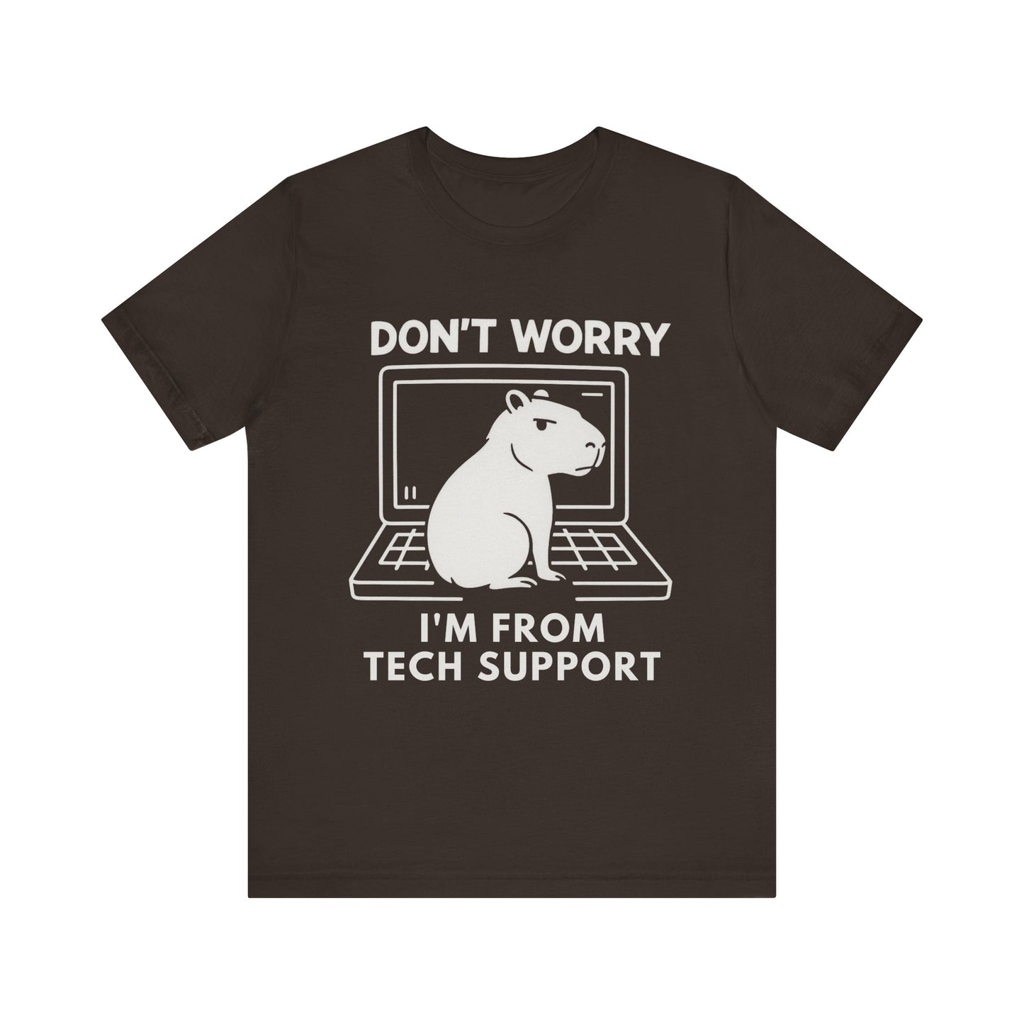 Capybara Tech Support T Shirt - Geek Gift, Funny Computer Nerd Graphic Tee, for IT Workers, Programmer Humor, Animal Shirt