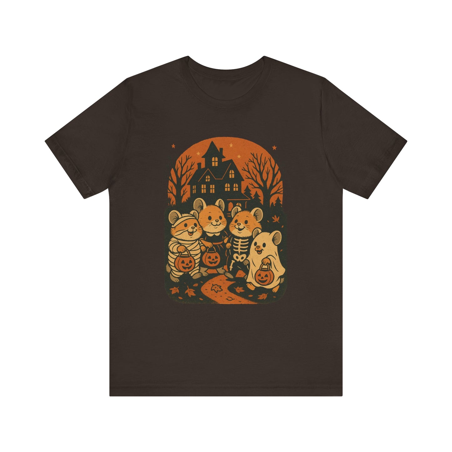 Halloween Mice T Shirt - Trick or Treat Graphic Tee, Spooky Cute, Mouse Lover Gift, Fall Rodent Apparel, Vintage Haunted House Style