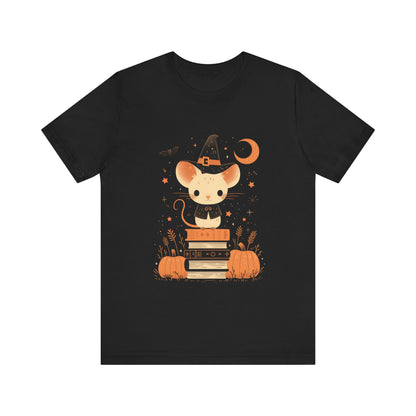 Pumpkin Book Pile Shirt - Fall Colors Cute Mouse