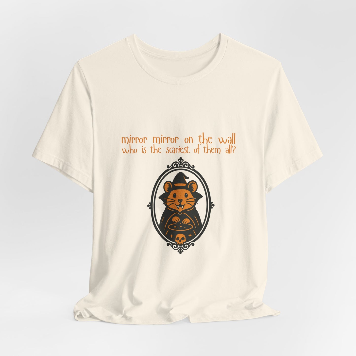 Funny Hamster Halloween T Shirt - Mirror Mirror Fairy Tale Parody Tee, Spooky Cute Witch Graphic Top, Animal Lover Fall Gift