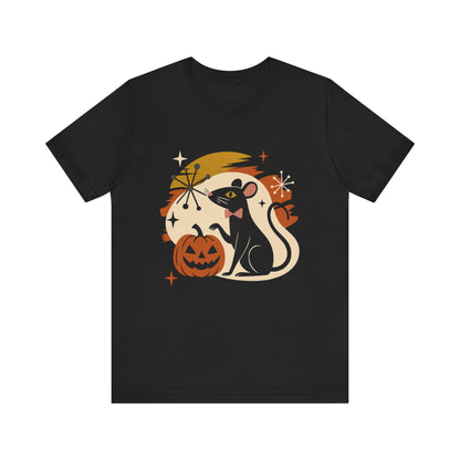 Retro Halloween Rat T Shirt - Mid Century Vintage Style