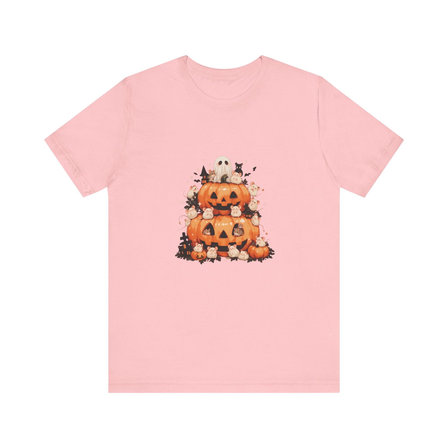 Cute Mice Pumpkin Halloween T Shirt - Funny Ghost and Jack O Lantern Graphic Tee, Spooky Animal Lover Fall Outfit Gift
