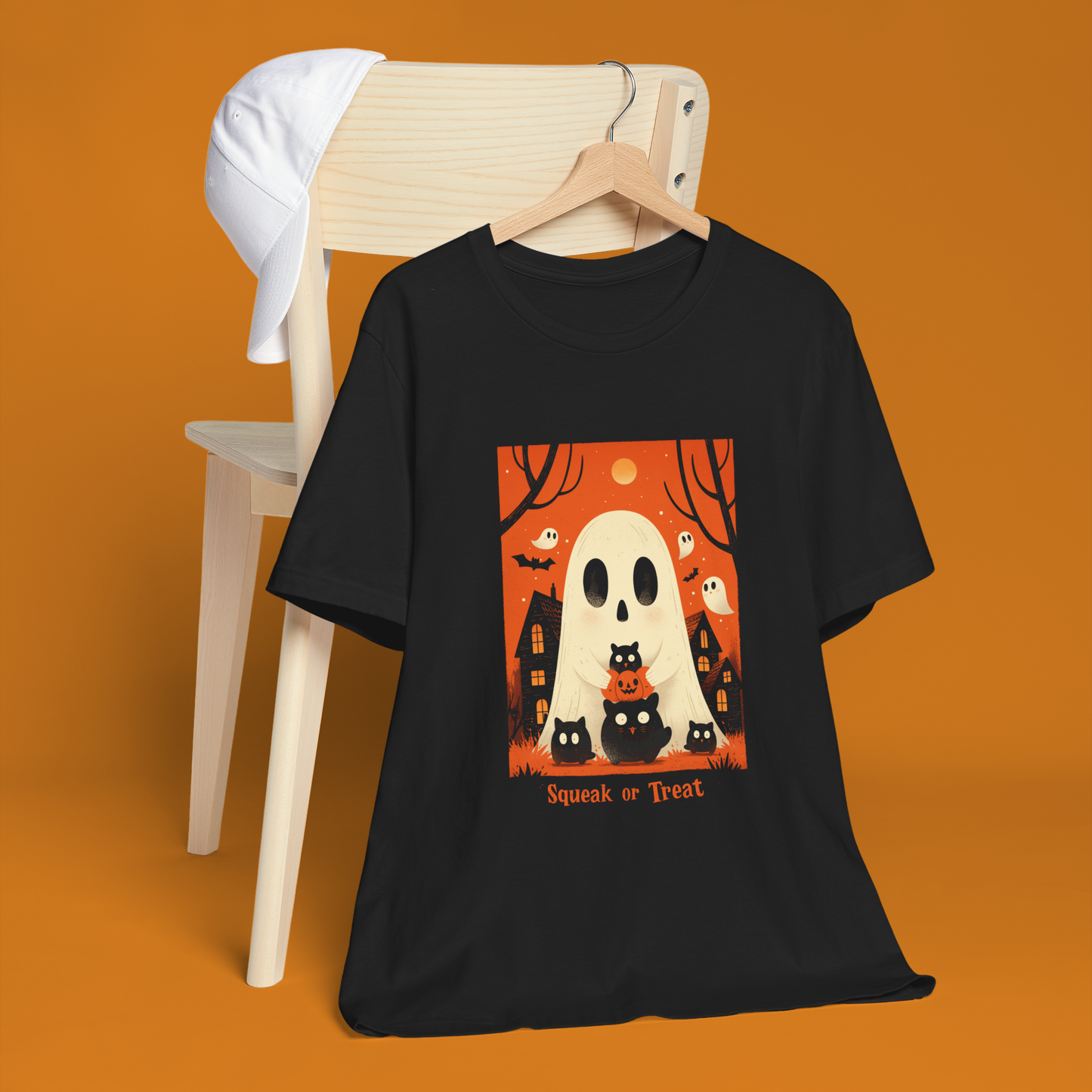 Squeak or Treat Shirt - Cute Halloween Ghost Mouse T-Shirt | Funny Spooky Trick or Treat Tee, Party Gift, Spooky Season Vibes, fall spooky