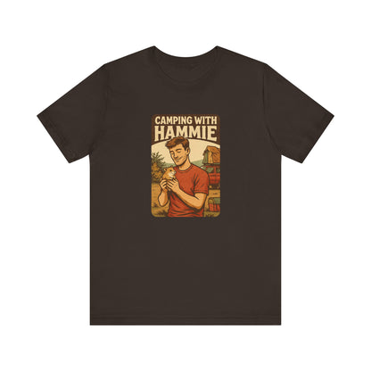 Camping With Hammie T Shirt - Hamster Lover Gift, Retro Outdoor Graphic Tee
