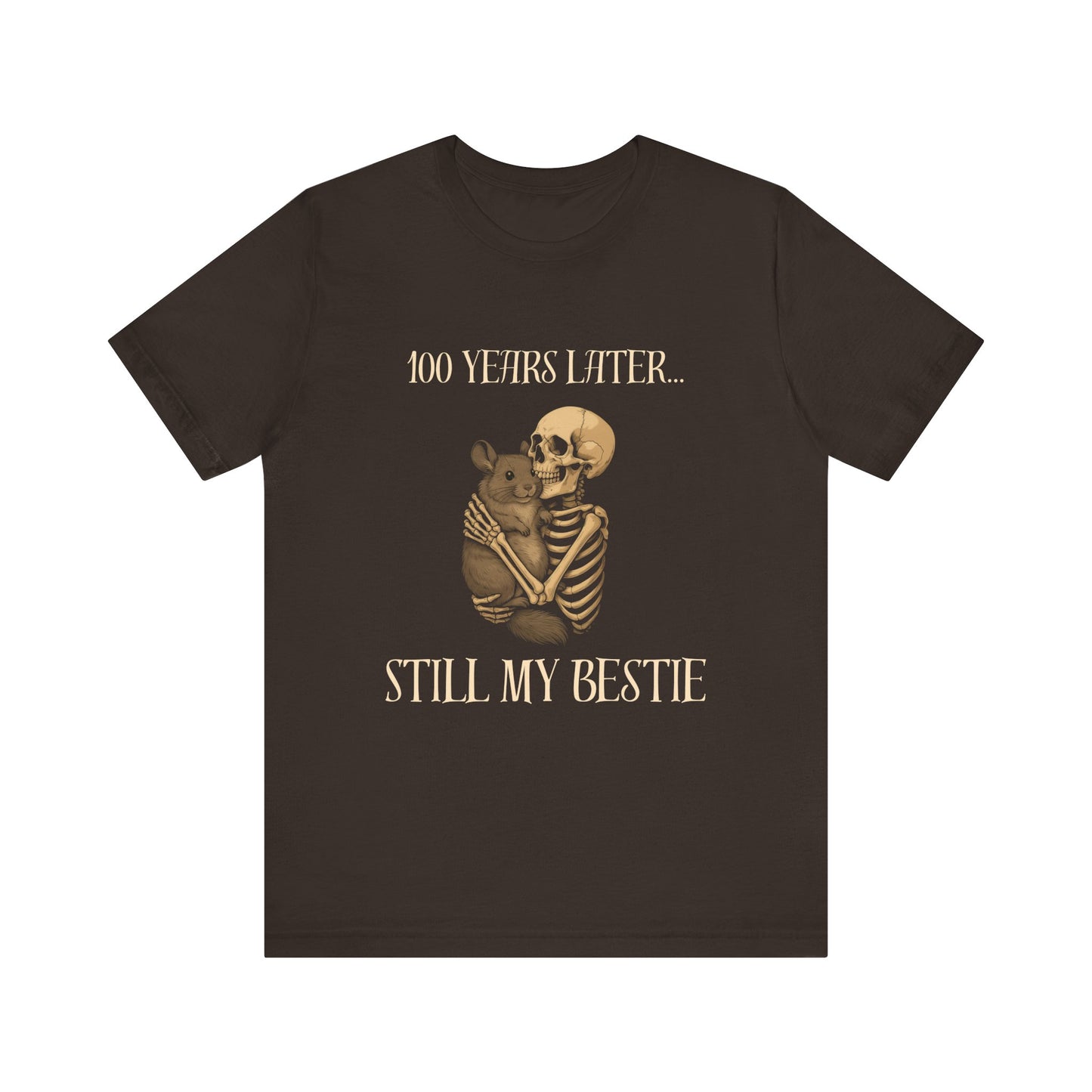 Chinchilla Skeleton T Shirt - 100 Years Later Still My Bestie, Gothic Graphic Tee, Dark Academia, Pet Lover Gift, Alternative Apparel