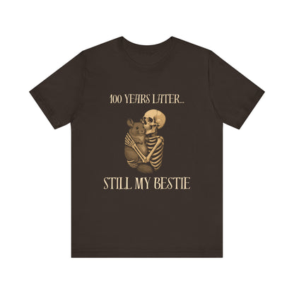Chinchilla Skeleton T Shirt - 100 Years Later Still My Bestie, Gothic Graphic Tee