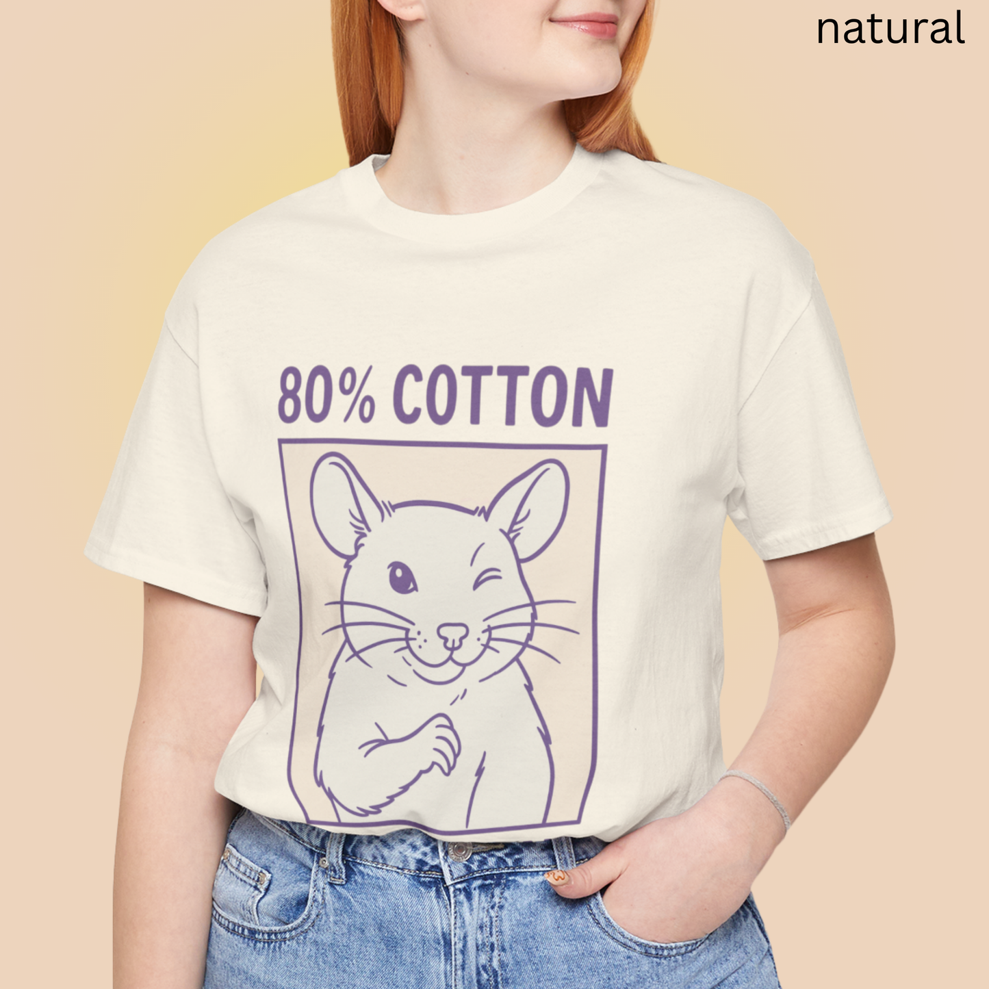 Rat Lover T Shirt - 80 Percent Cotton 20 Percent Rat Hair, Pet Owner Gift, Quirky Rodent Graphic Tee, Animal Humor Apparel