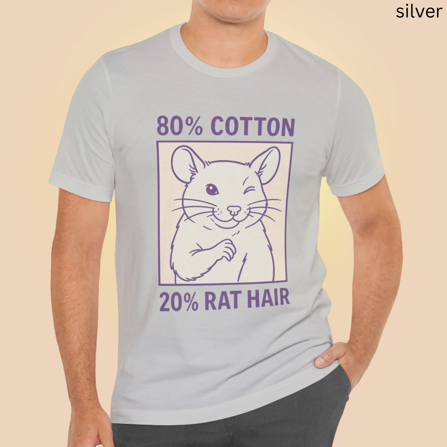 Rat Lover T Shirt - 80 Percent Cotton 20 Percent Rat Hair, Pet Owner Gift, Quirky Rodent Graphic Tee, Animal Humor Apparel