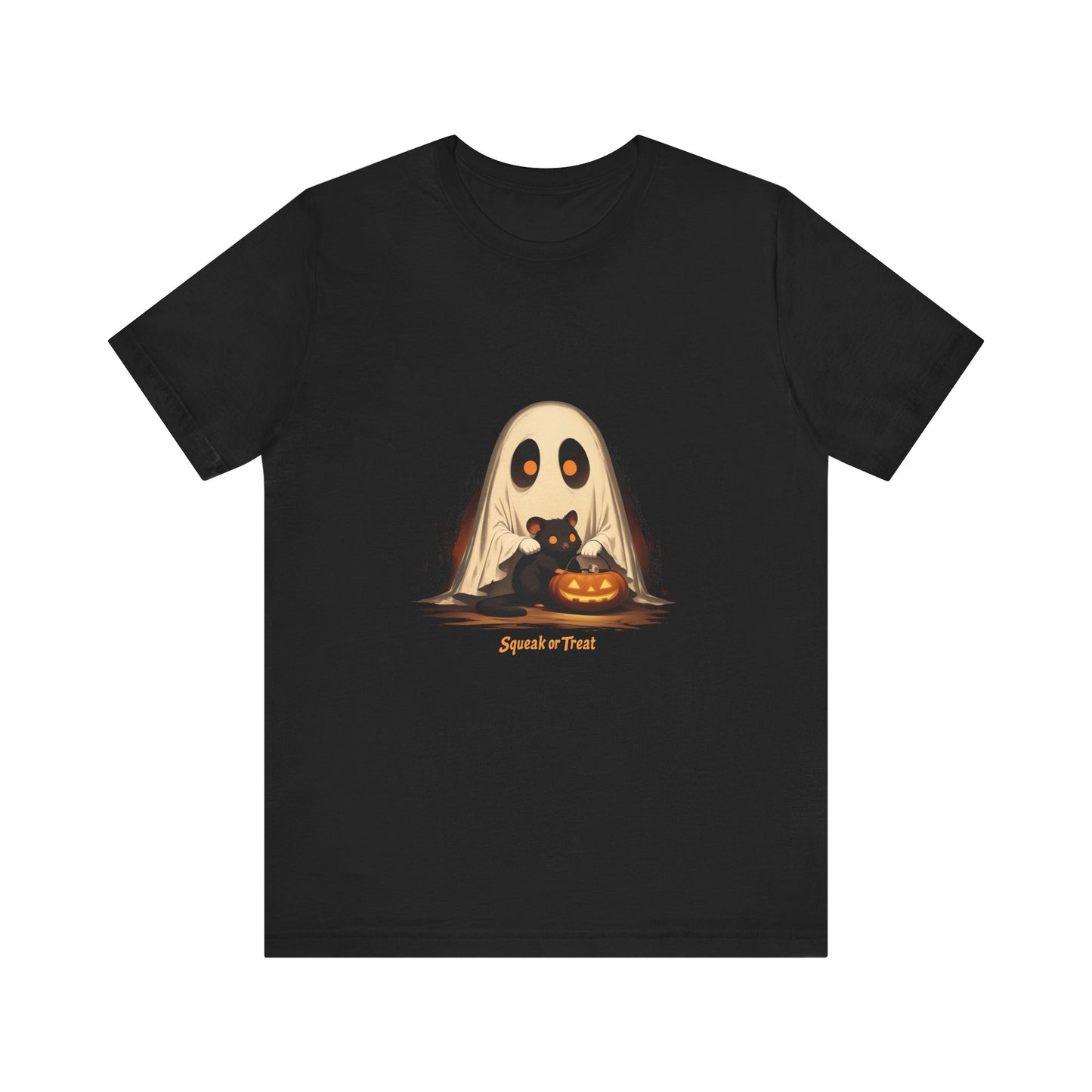 Cute Ghost Mouse Halloween Shirt - Squeak or Treat Spooky T-Shirt for Fall Trick-or-Treating, gift for animal lovers, halloween party