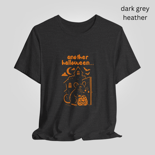 Another Halloween Funny Shirt - Spooky Haunted House, Cute Rat Graphic, Animal Lovers, Retro Design,