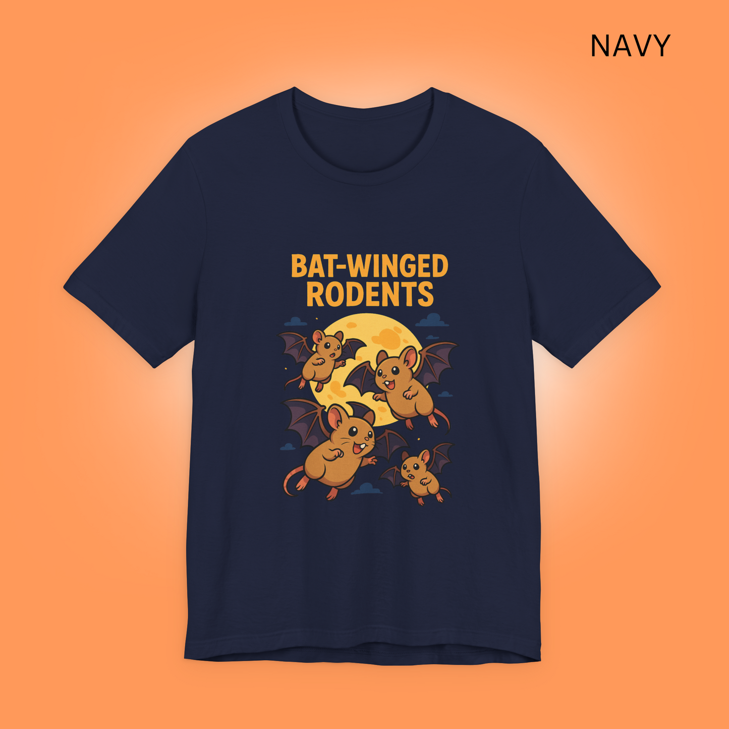 Bat Winged Rodents T-Shirt, Funny Cute Mice, Goth Tee, Halloween Shirt, Spooky Top, Vampire Bats Unisex Jersey Short Sleeve Tee