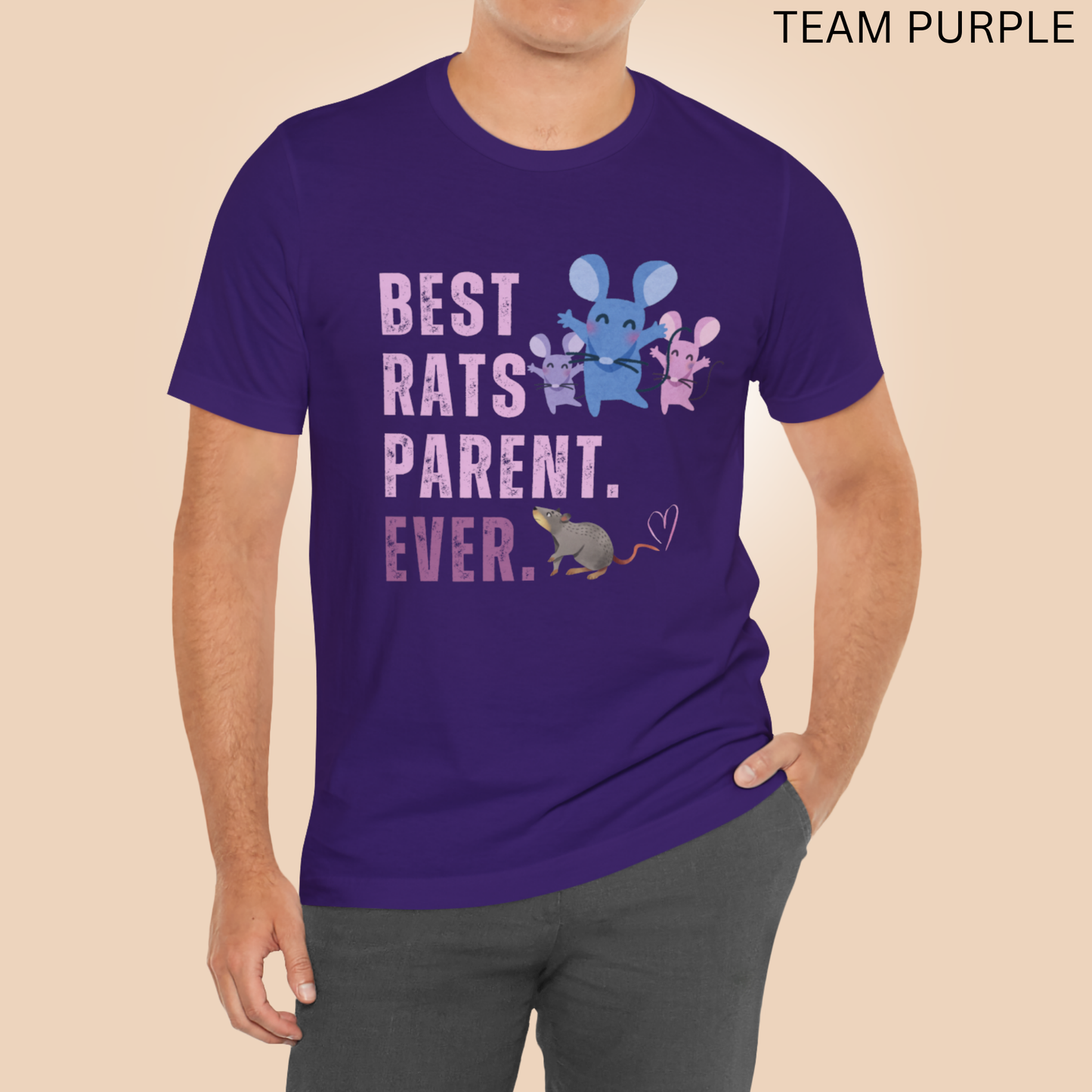 Rat Lover T-Shirt - Best Rats Parent Ever Graphic Tee, Cute Pet Rat Owner Shirt, Gift for Rat Moms, Dads & Rodent Fans