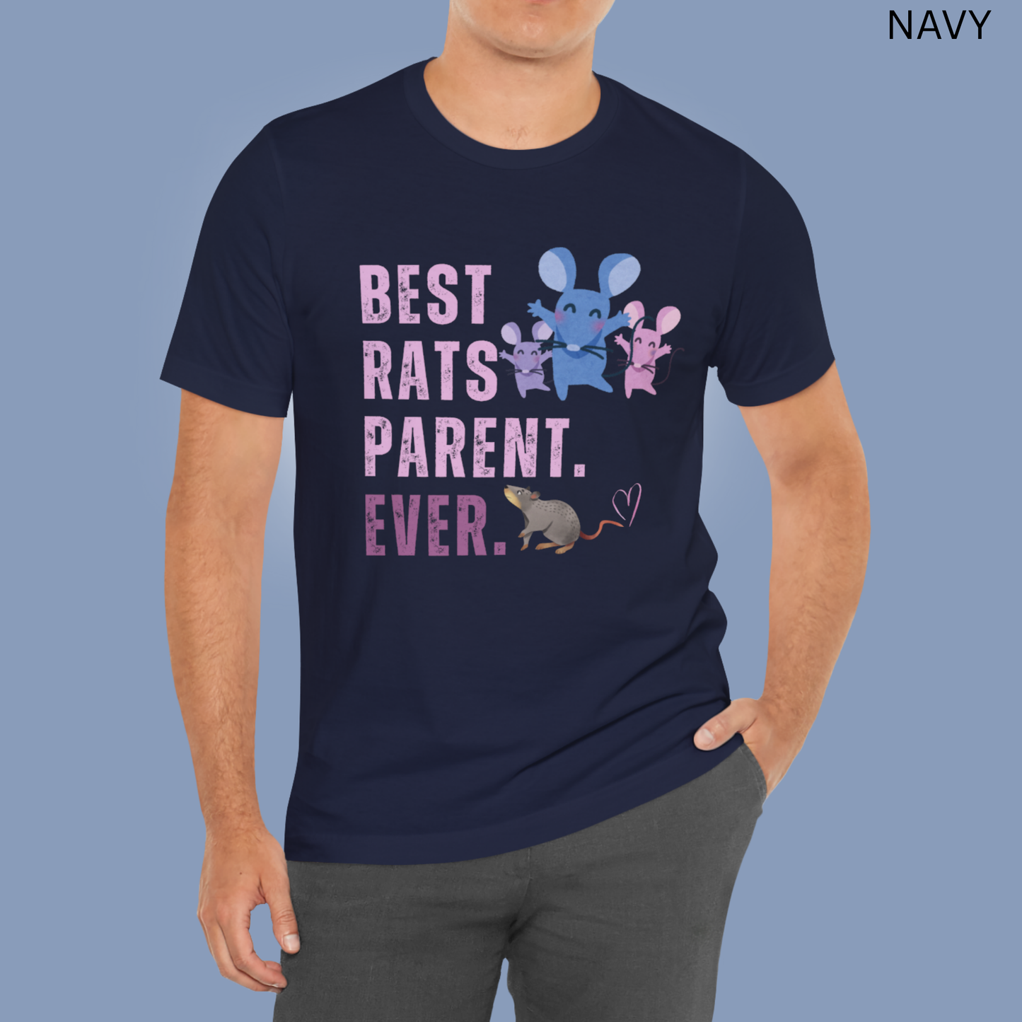 Rat Lover T-Shirt - Best Rats Parent Ever Graphic Tee, Cute Pet Rat Owner Shirt, Gift for Rat Moms, Dads & Rodent Fans