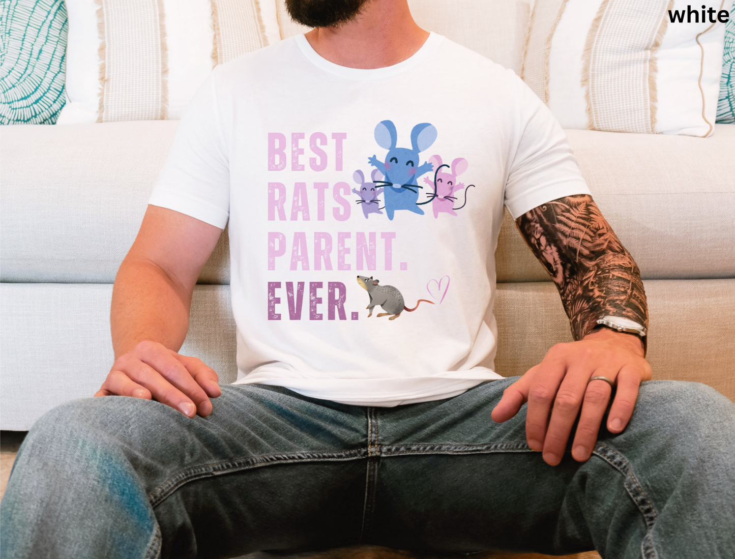 Rat Lover T-Shirt - Best Rats Parent Ever Graphic Tee, Cute Pet Rat Owner Shirt, Gift for Rat Moms, Dads & Rodent Fans