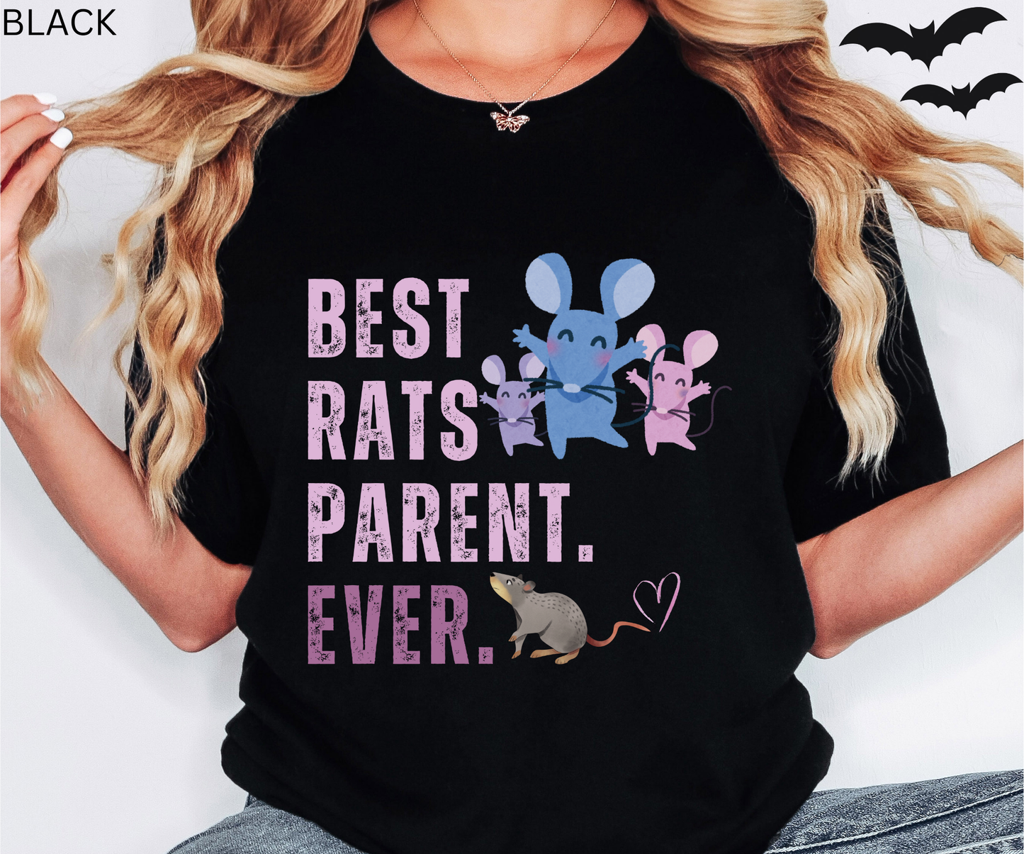 Rat Lover T-Shirt - Best Rats Parent Ever Graphic Tee, Cute Pet Rat Owner Shirt, Gift for Rat Moms, Dads & Rodent Fans
